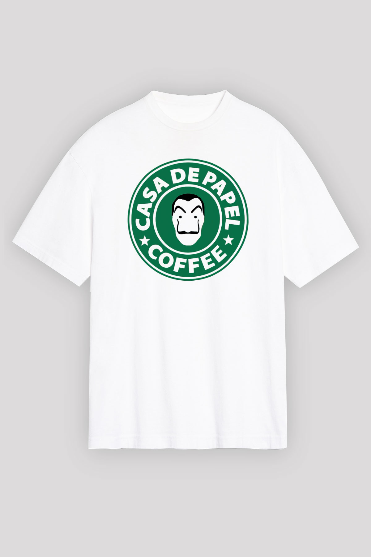 La casa de papel Beyaz Unisex Oversize Tişört T-Shirt