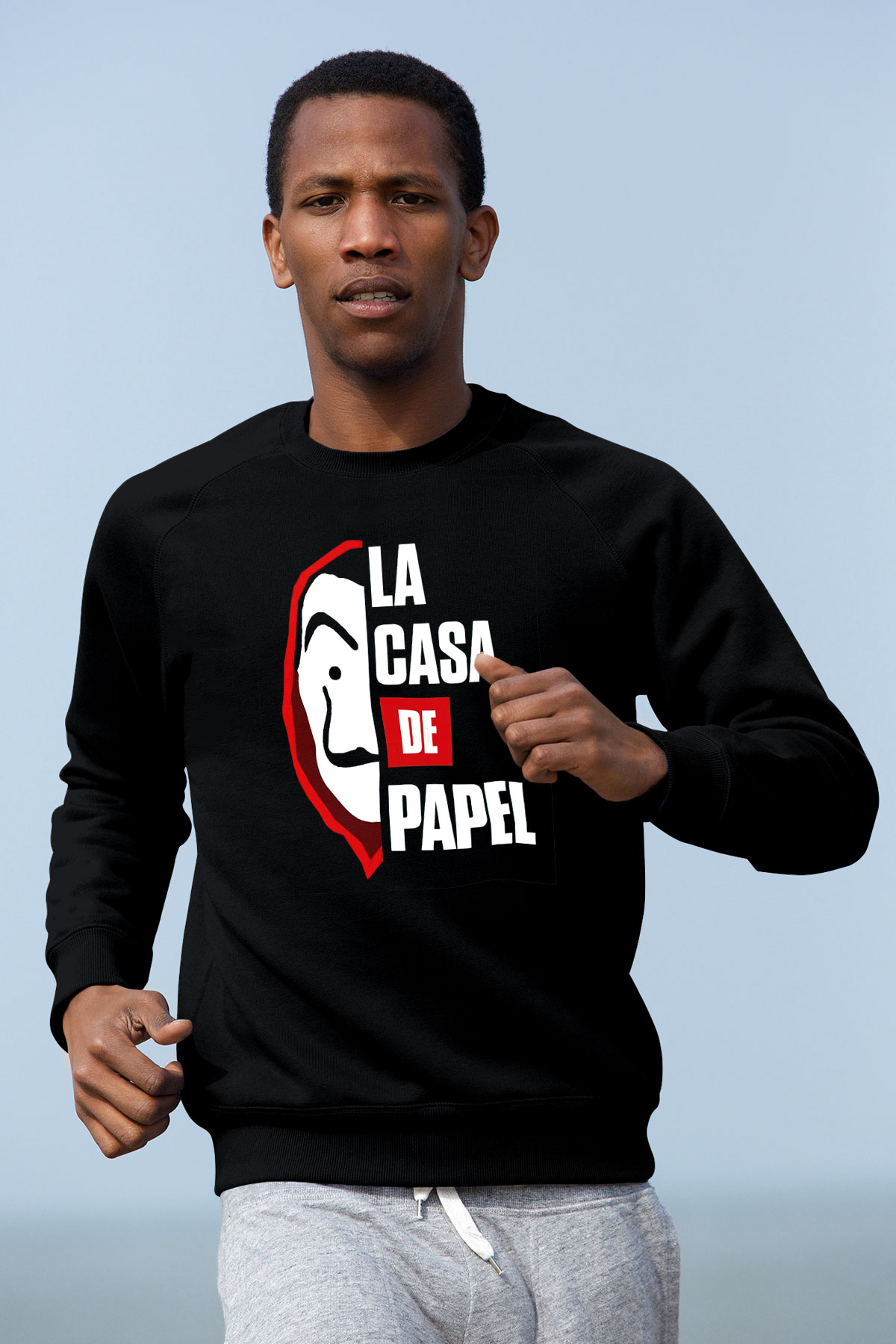 La casa de papel Siyah Unisex Sweatshirt