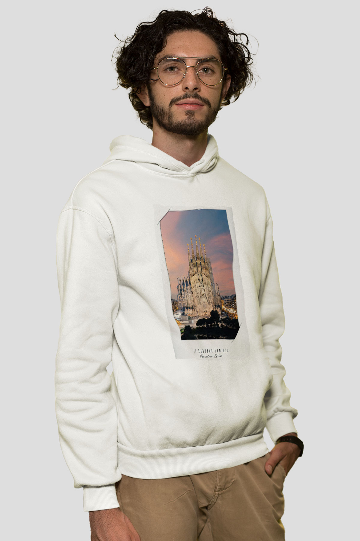 La Sagrada Familia Beyaz Unisex Hoodie