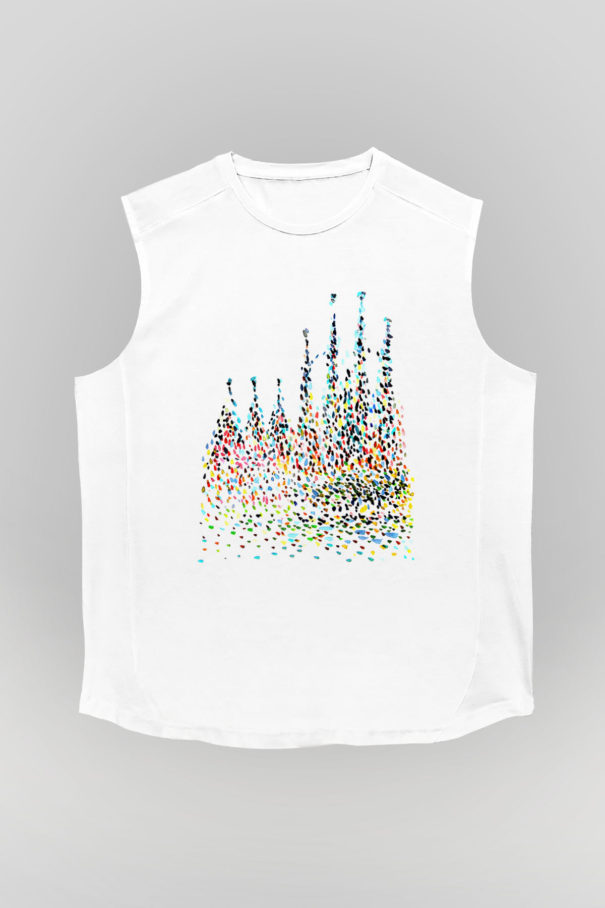 La Sagrada Familia Beyaz Unisex Kolsuz Tişört