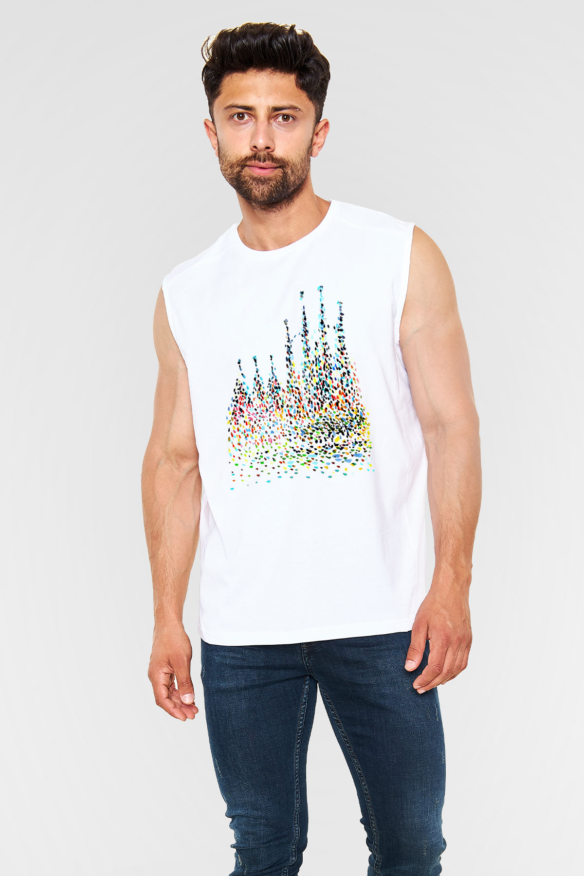 La Sagrada Familia Beyaz Unisex Kolsuz Tişört