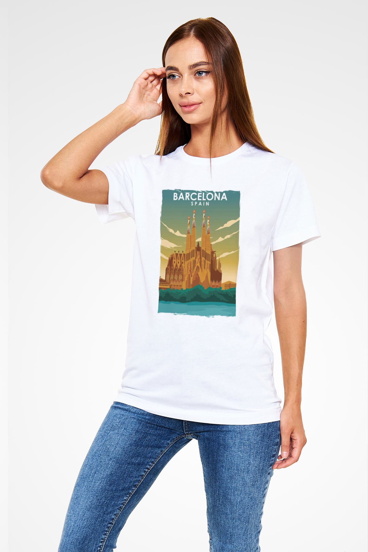 La Sagrada Familia Beyaz Unisex Tişört T-Shirt - TişörtFabrikası