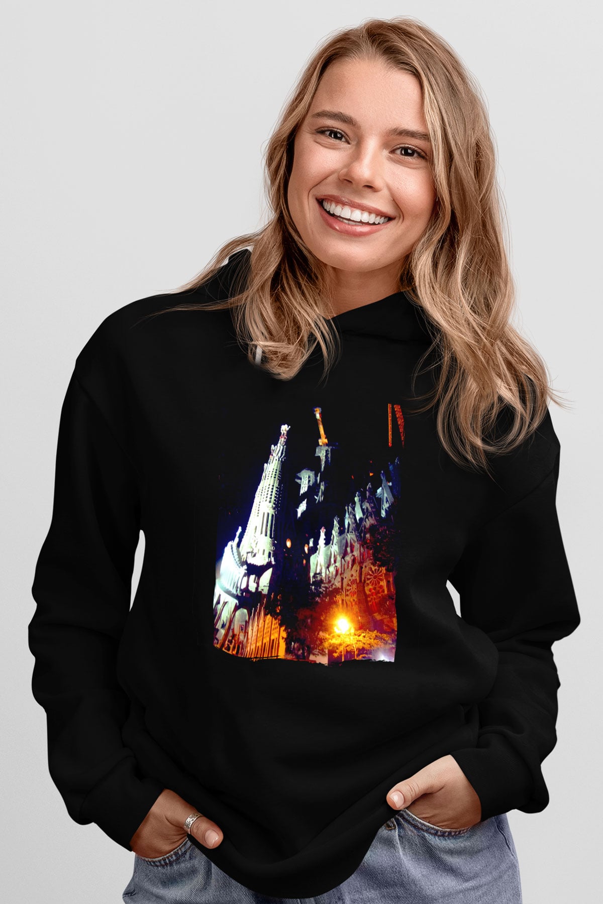 La Sagrada Familia Siyah Unisex Hoodie
