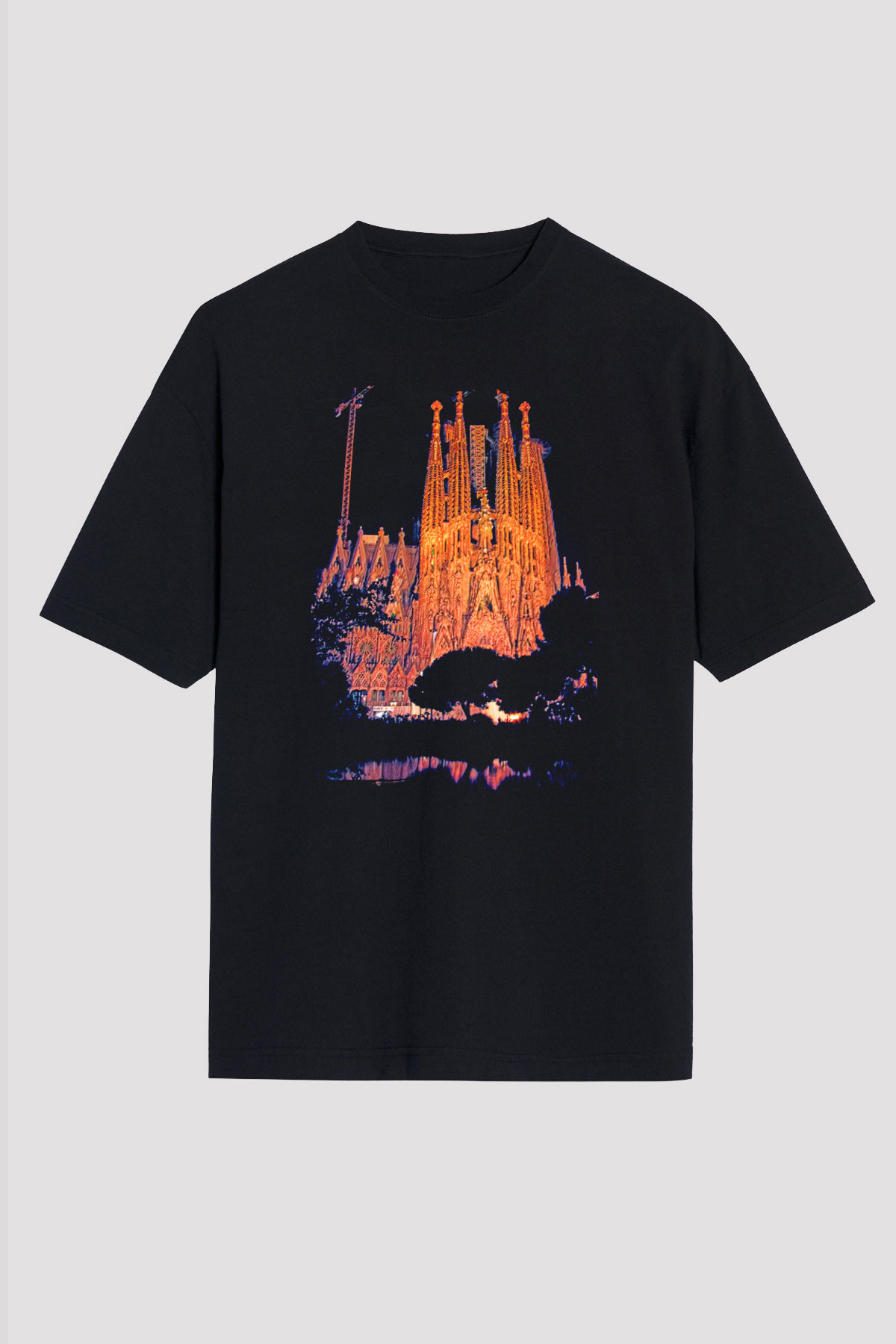 La Sagrada Familia Siyah Oversize Tişört Oversize T-shirt - TişörtFabrikası