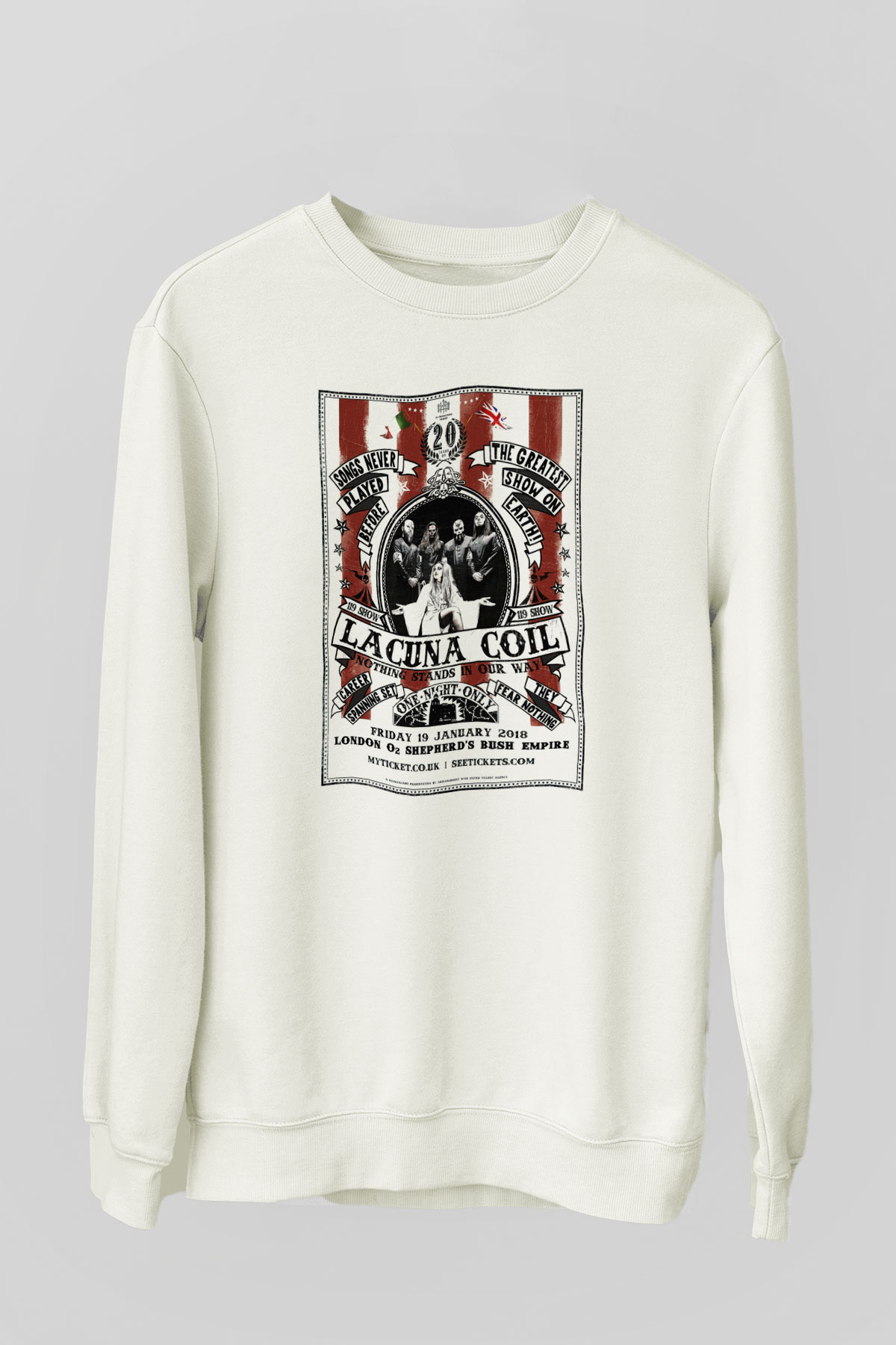 Lacuna Coil Beyaz Unisex Sweatshirt