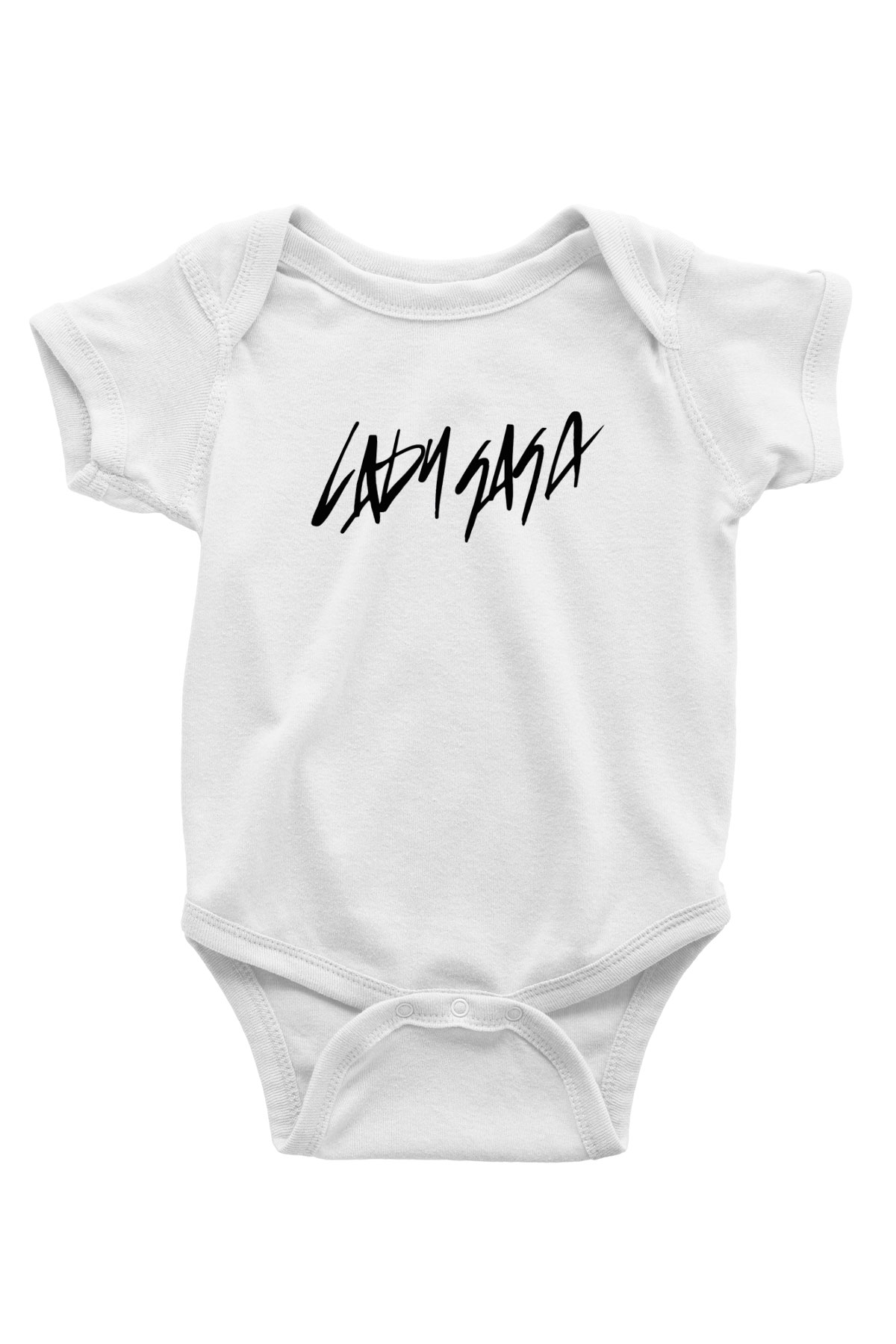 Lady Gaga Baskılı Beyaz Unisex Bebek Body - Zıbın