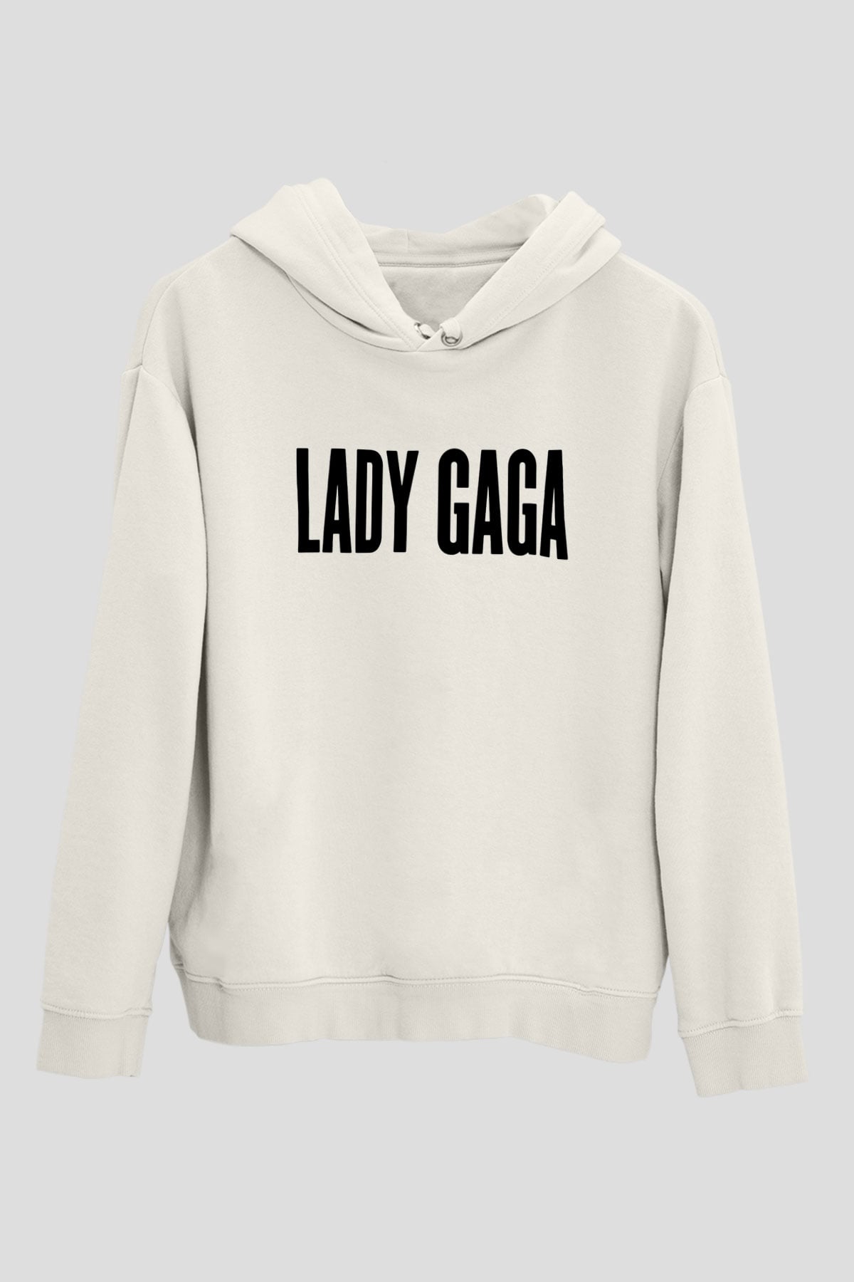 Lady Gaga Beyaz Unisex Kapşonlu Sweatshirt