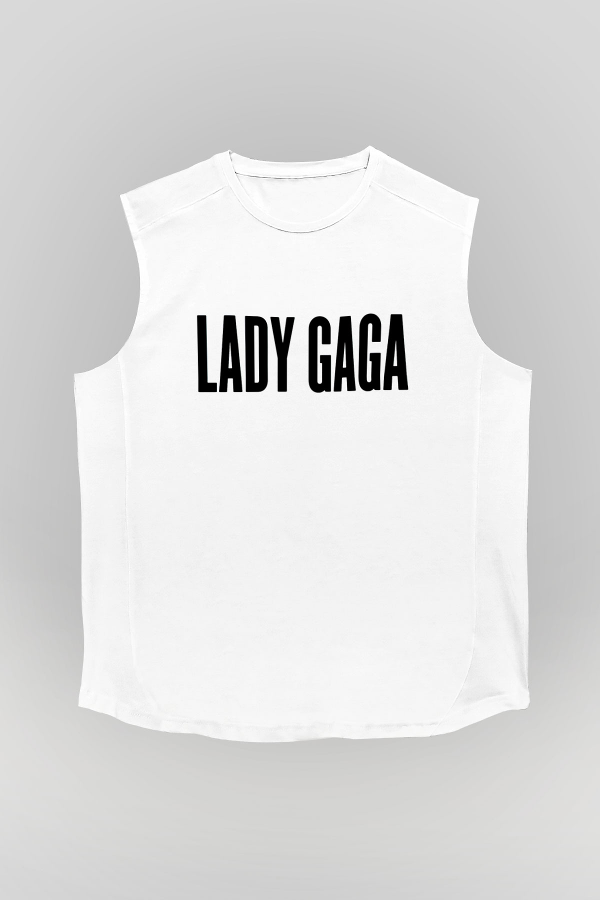 Lady Gaga Beyaz Unisex Kolsuz Tişört
