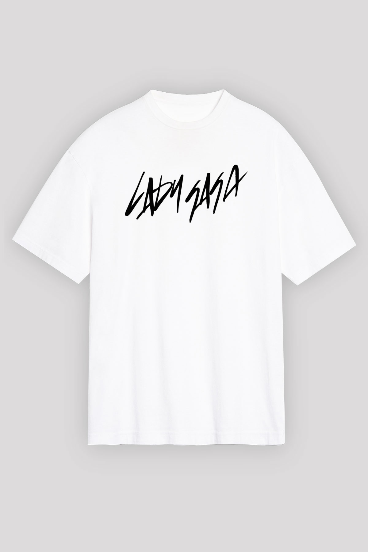 Lady Gaga Beyaz Unisex Oversize Tişört T-Shirt
