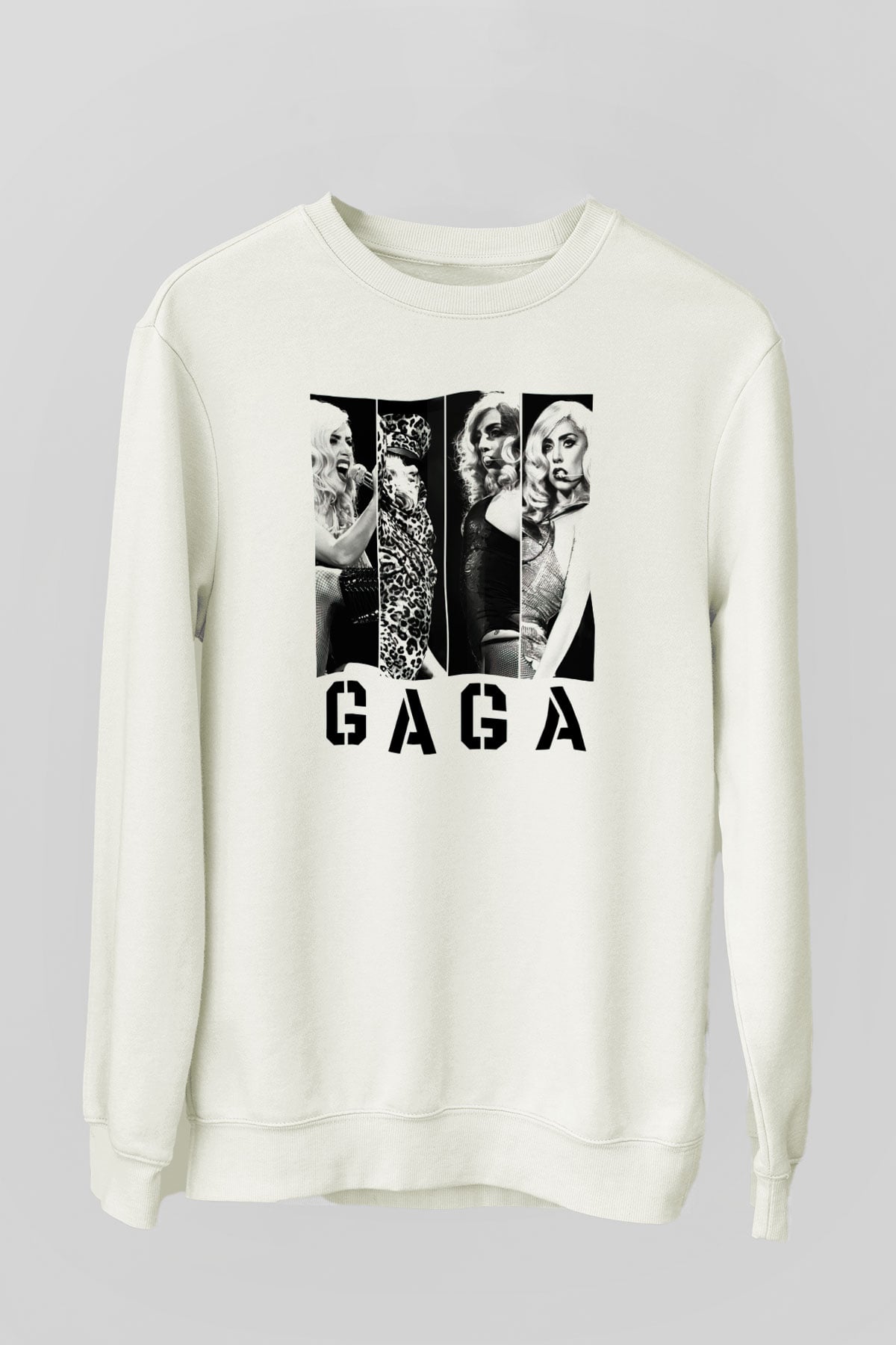 Lady Gaga Beyaz Unisex Sweatshirt