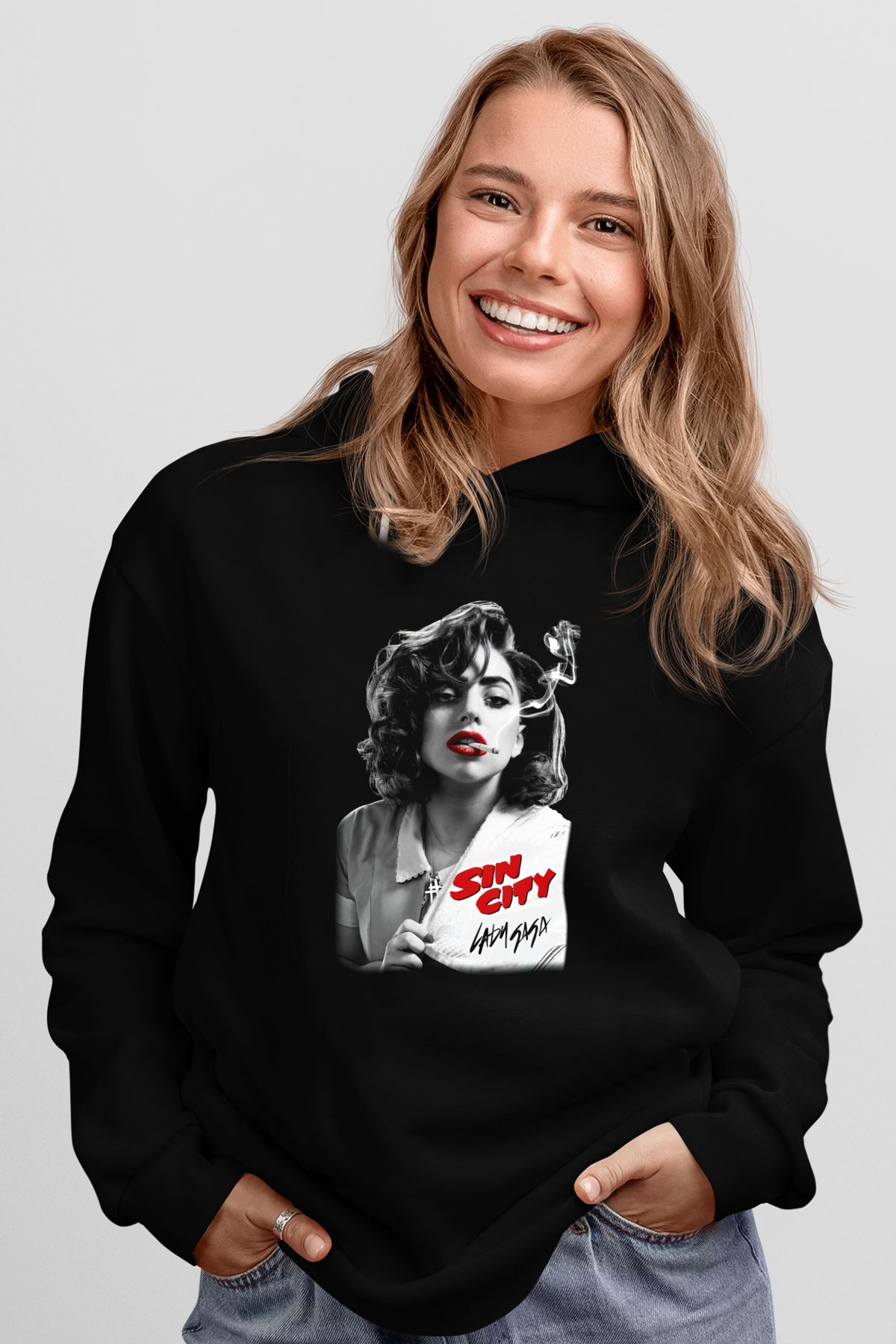 Lady Gaga Siyah Unisex Hoodie