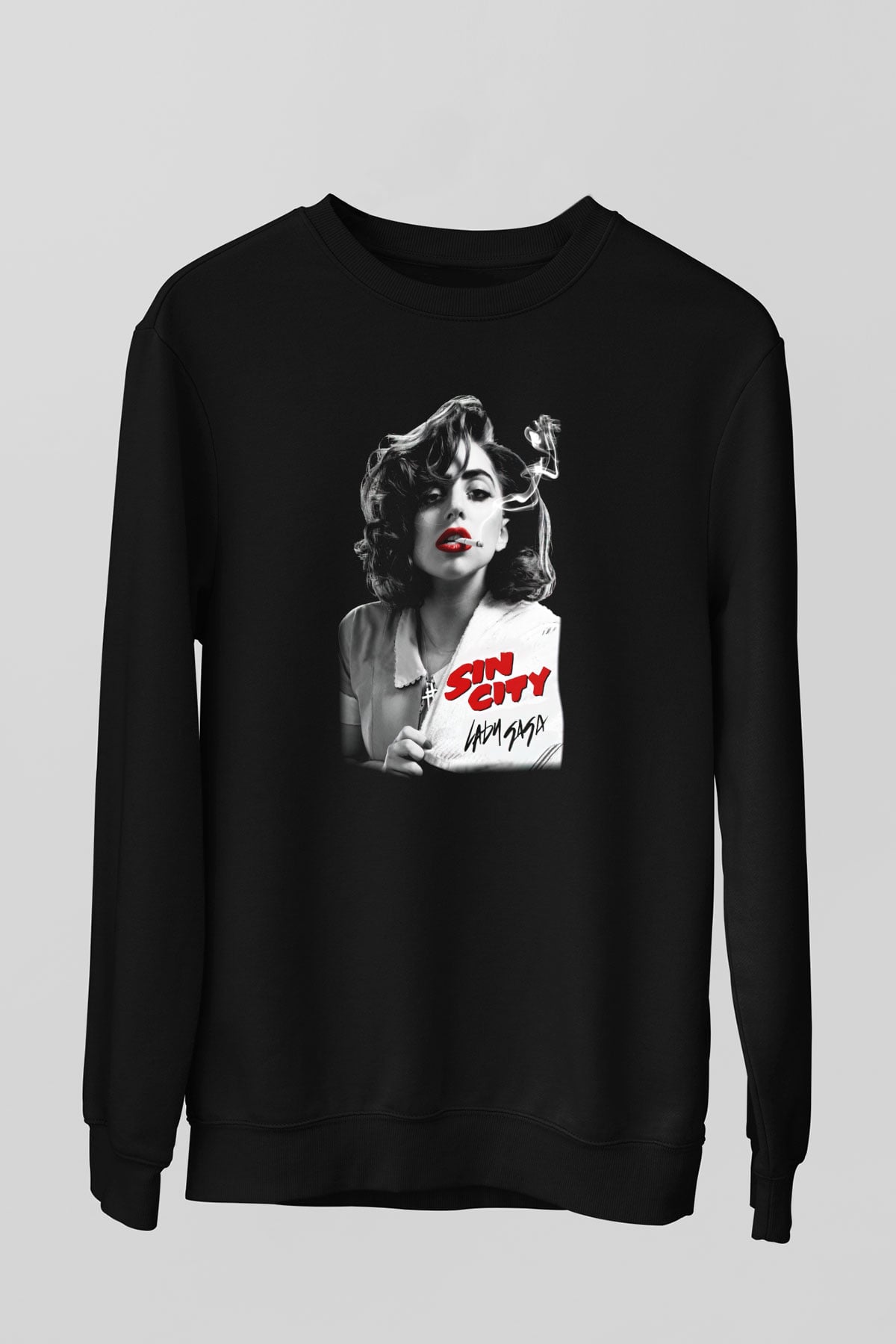 Lady Gaga Siyah Unisex Sweatshirt