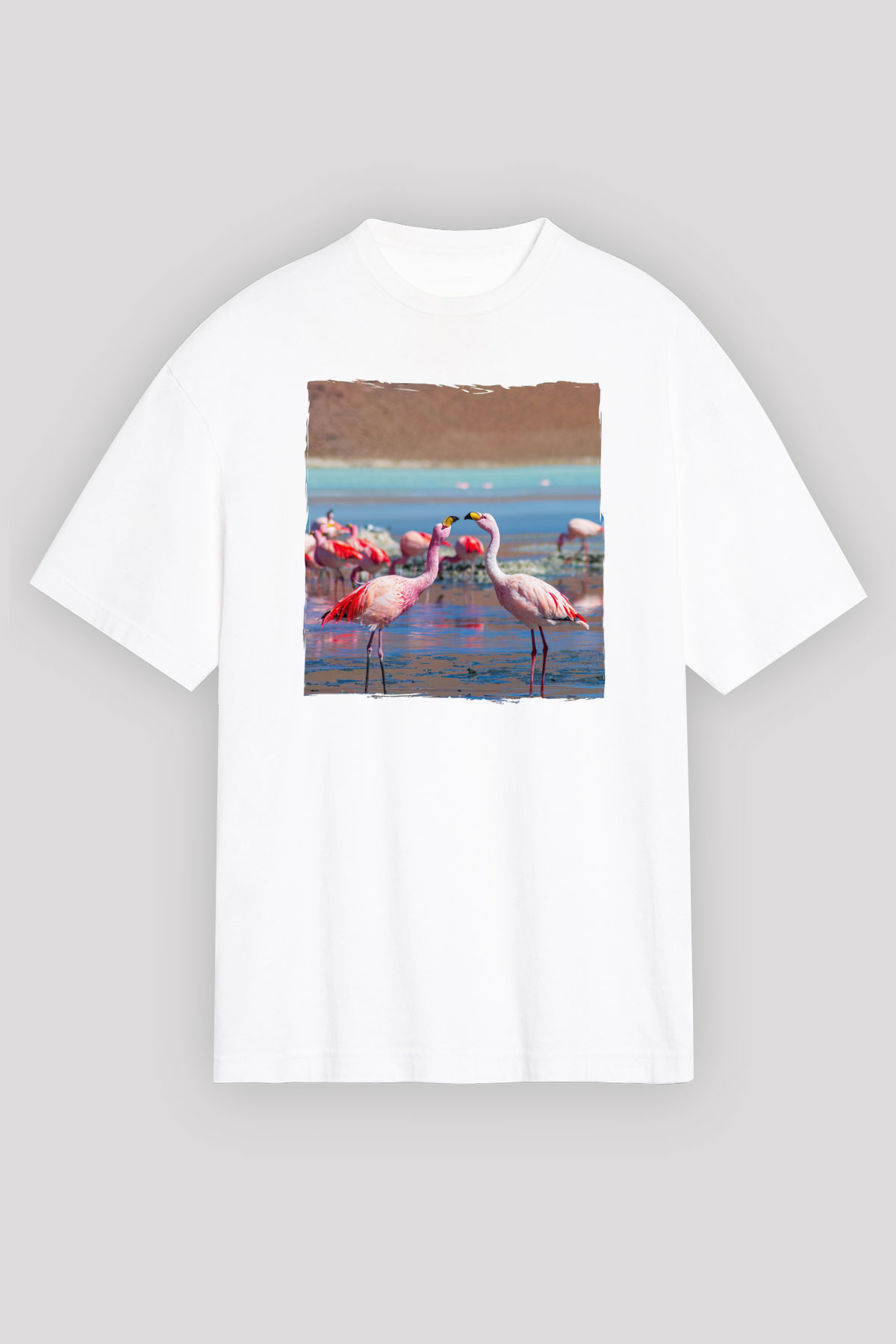 Laguna Colorada Beyaz Oversize Tişört Oversize T-shirt - TişörtFabrikası