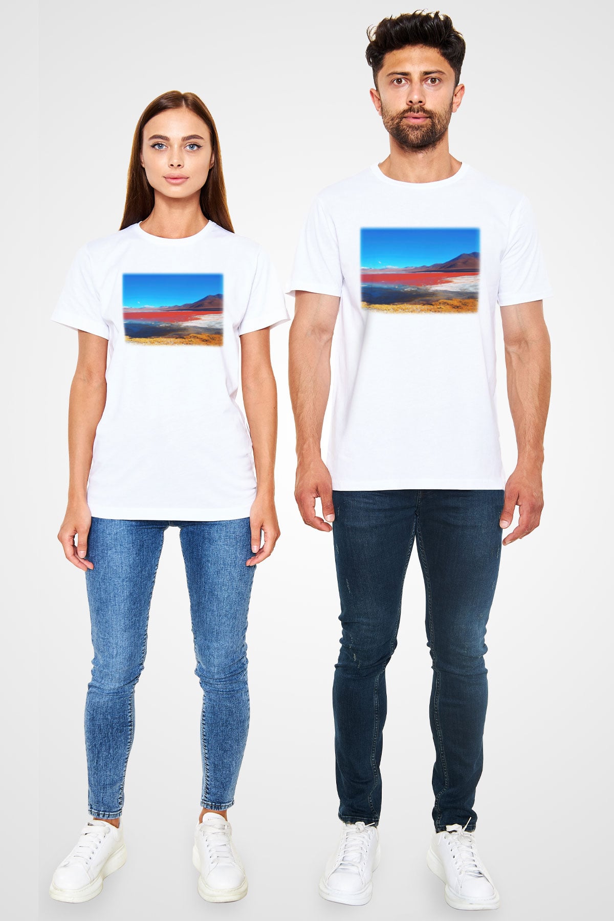 Laguna Colorada Beyaz Unisex Tişört T-Shirt - TişörtFabrikası