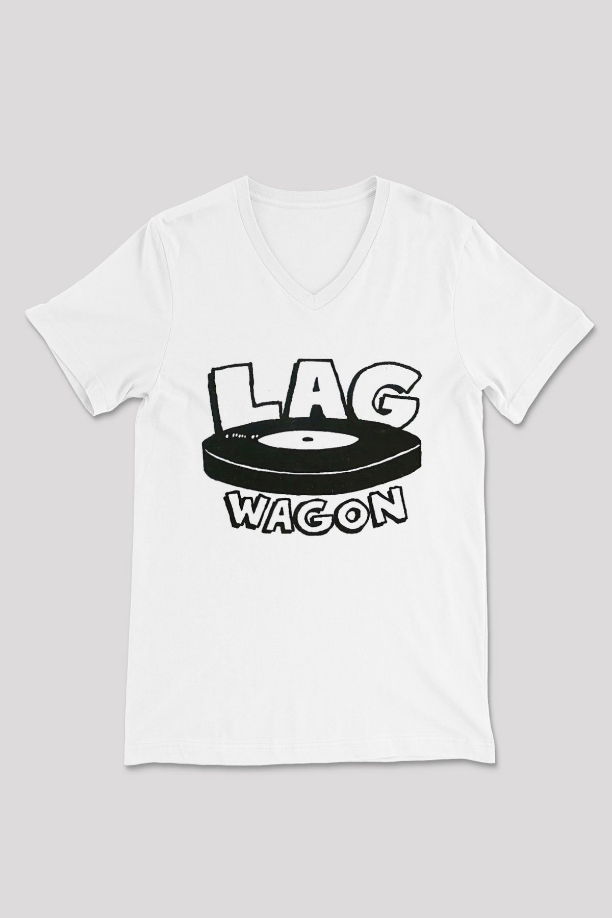 Lagwagon Baskılı Beyaz Unisex V Yaka Tişört - Tshirt