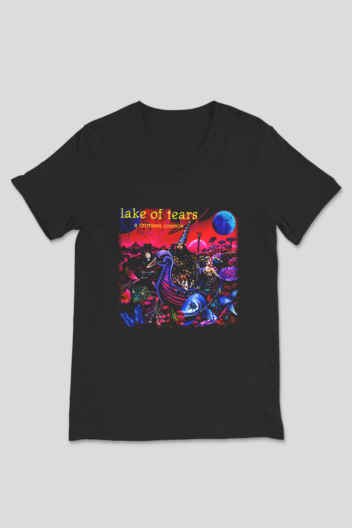 Lake of Tears Siyah Unisex V Yaka Tişört T-Shirt