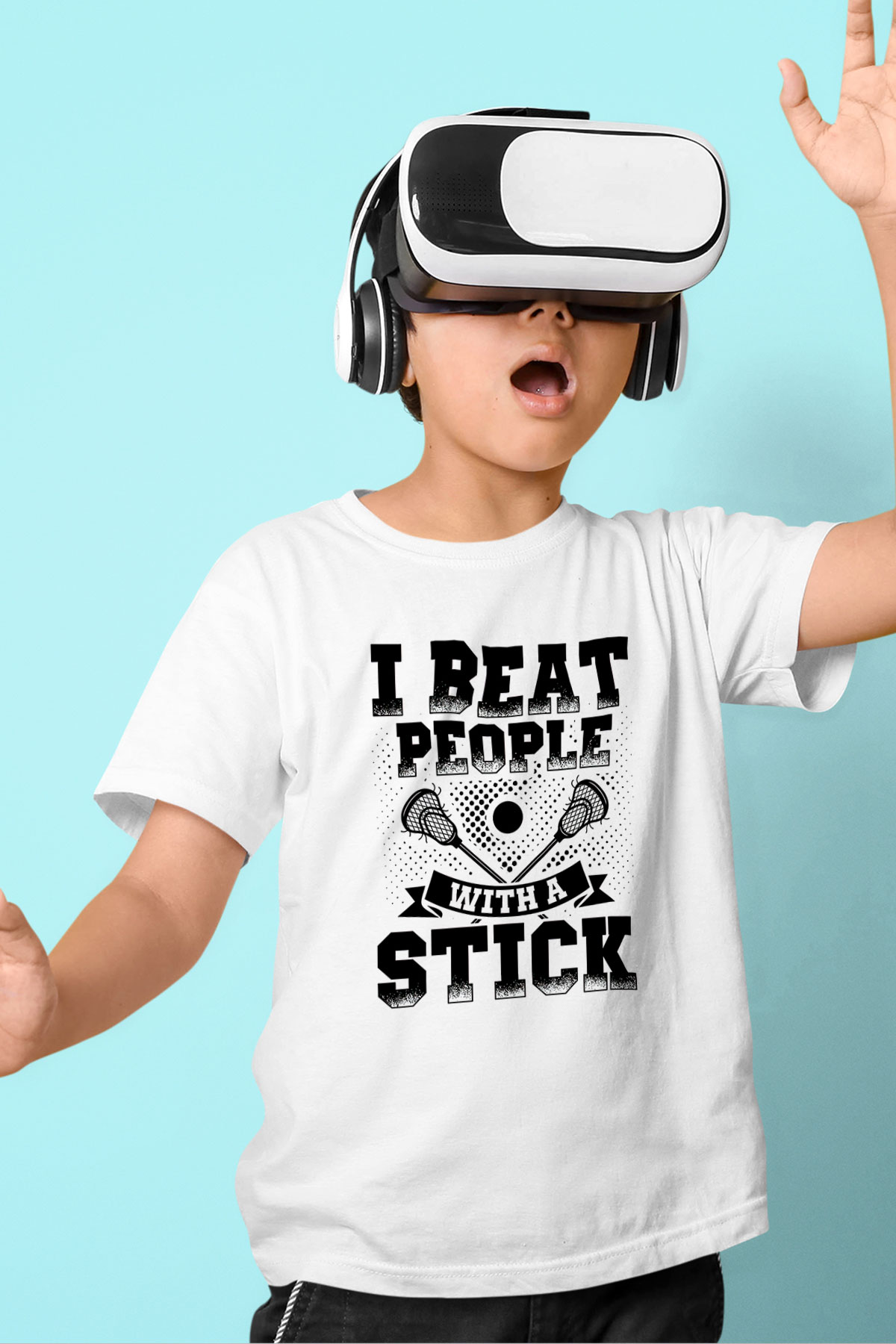 Lakros Baskılı Unisex Beyaz Çocuk Tişört - Tshirt