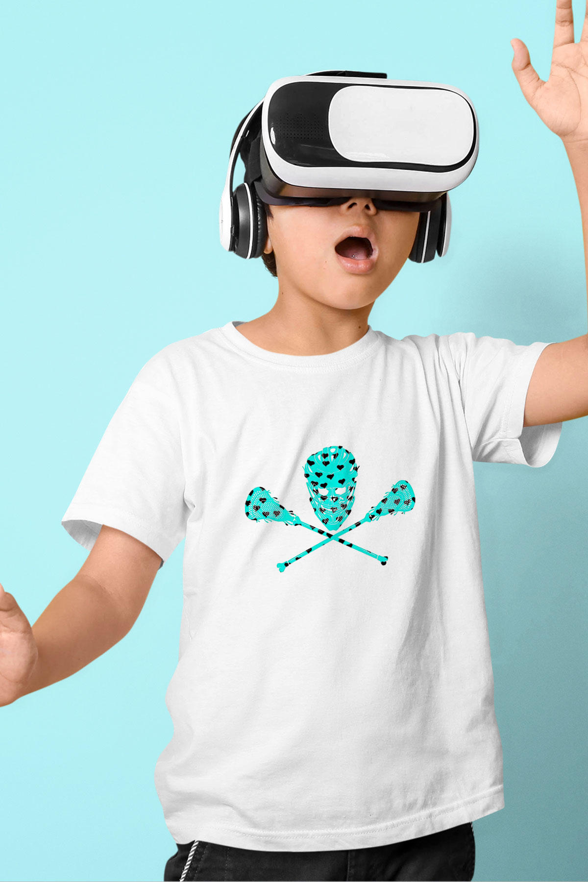 Lakros Baskılı Unisex Beyaz Çocuk Tişört - Tshirt