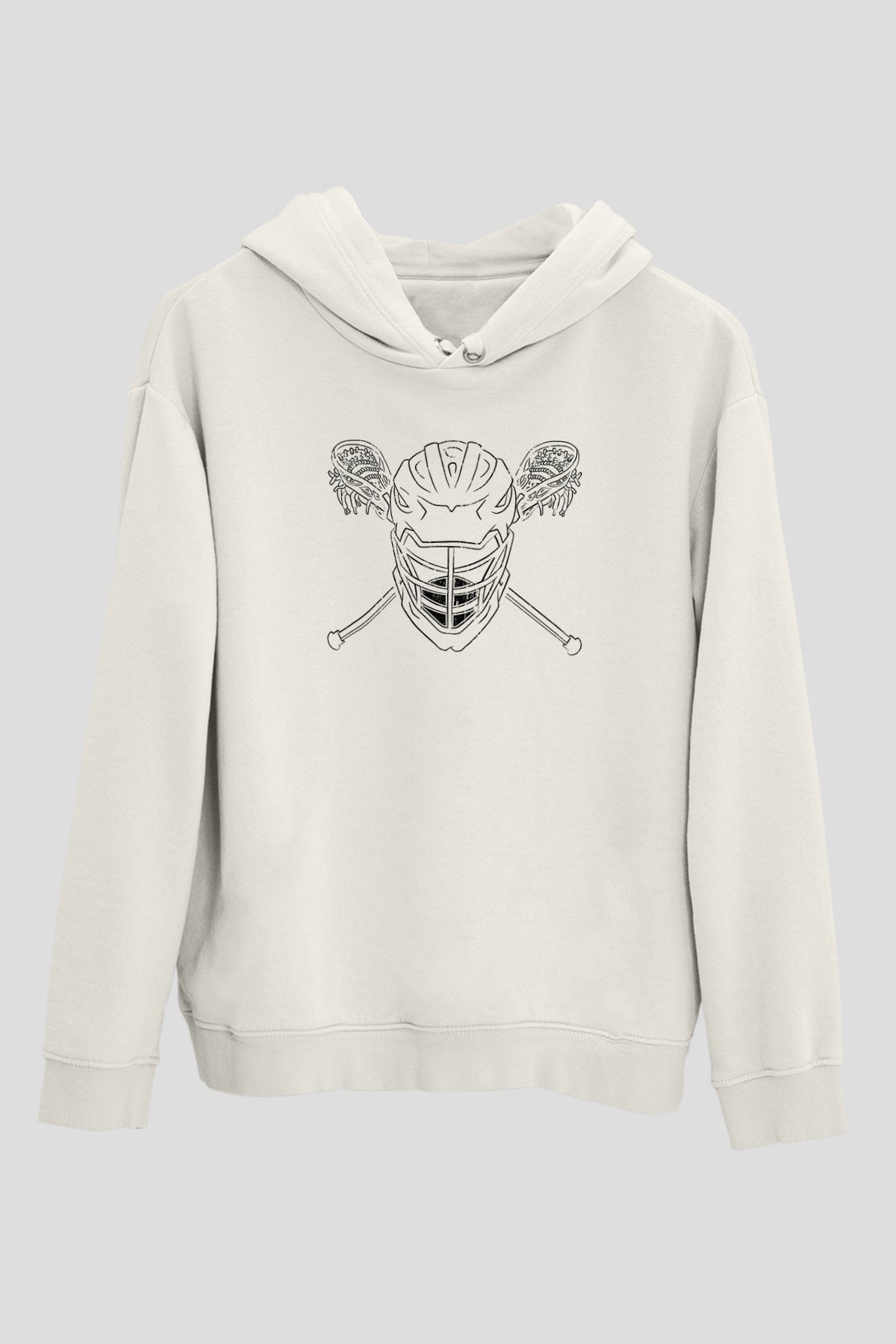Lakros Baskılı Unisex Ekru Hoodie