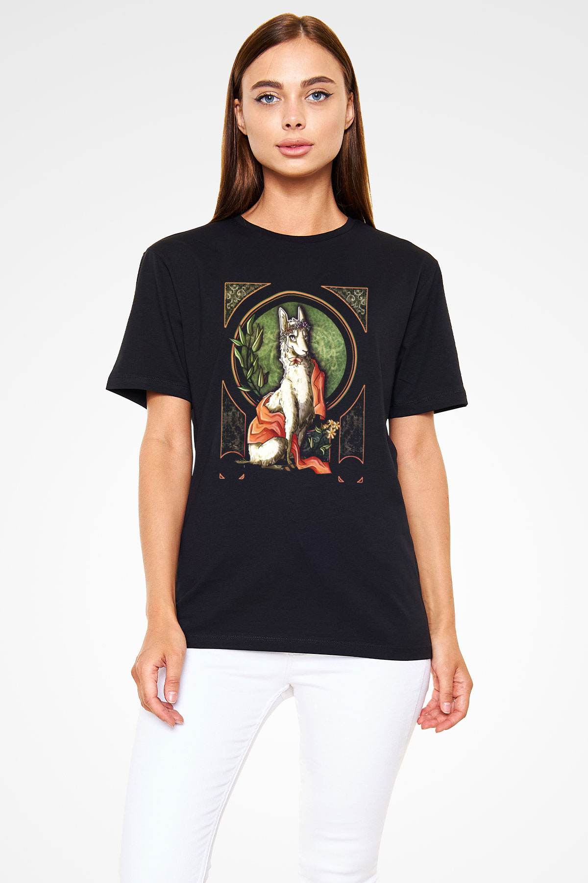 Lama Beyaz Unisex Tişört T-Shirt - TişörtFabrikası