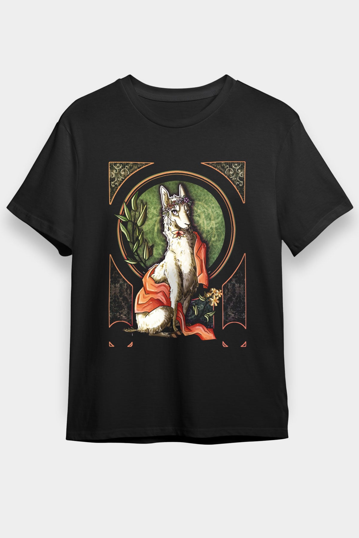 Lama Beyaz Unisex Tişört T-Shirt - TişörtFabrikası
