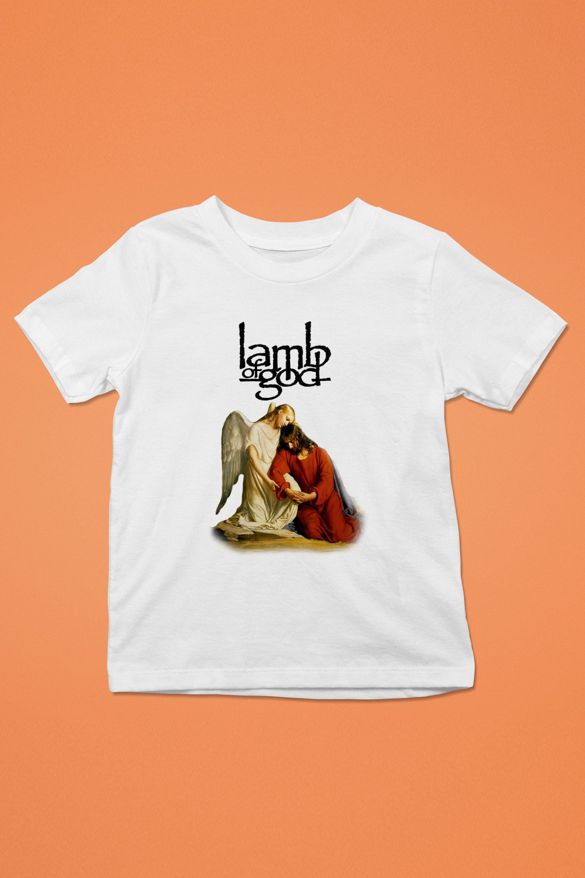 Lamb of God Baskılı Beyaz Unisex Çocuk Tişört