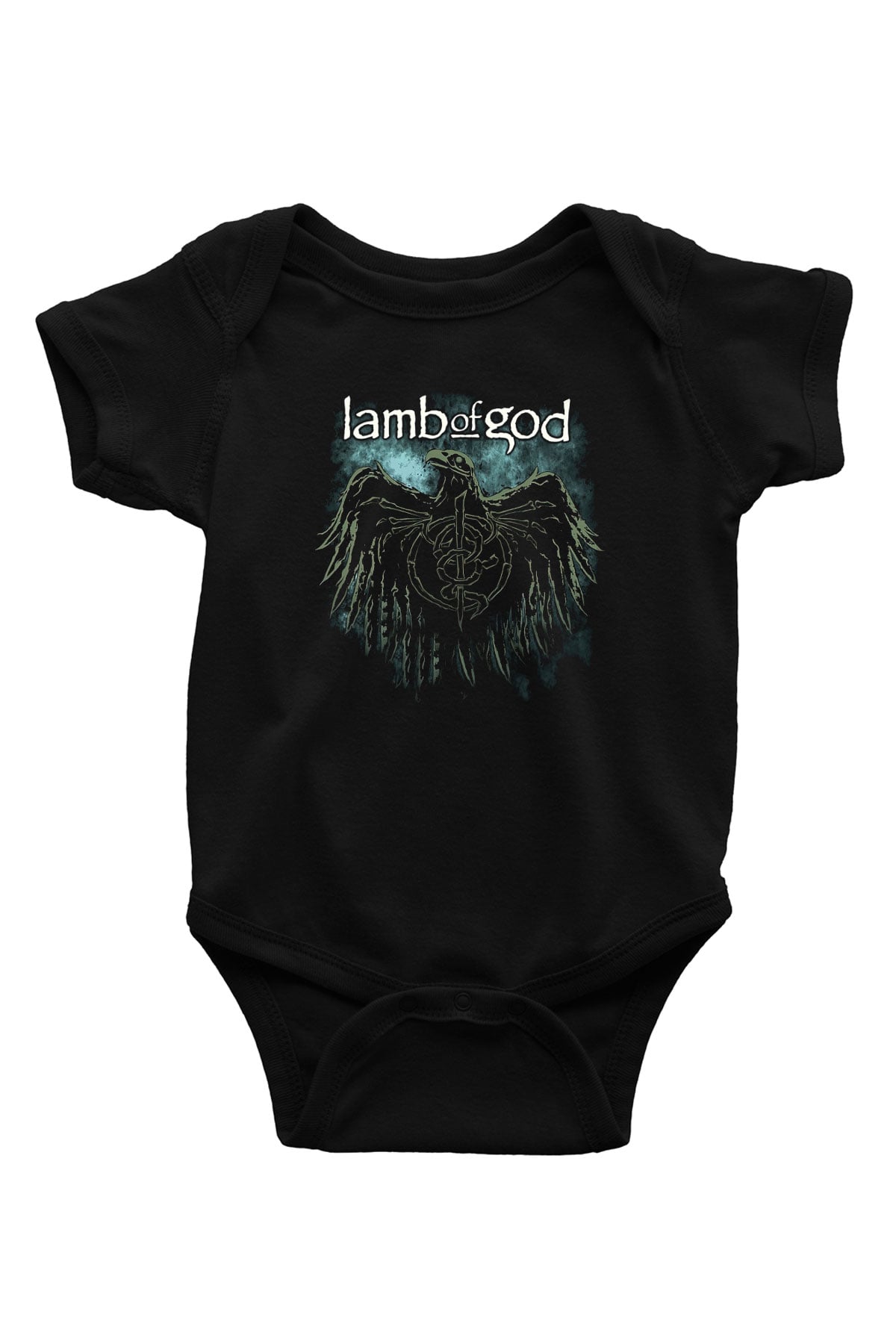 Lamb of God Baskılı Siyah Bebek Body - Zıbın