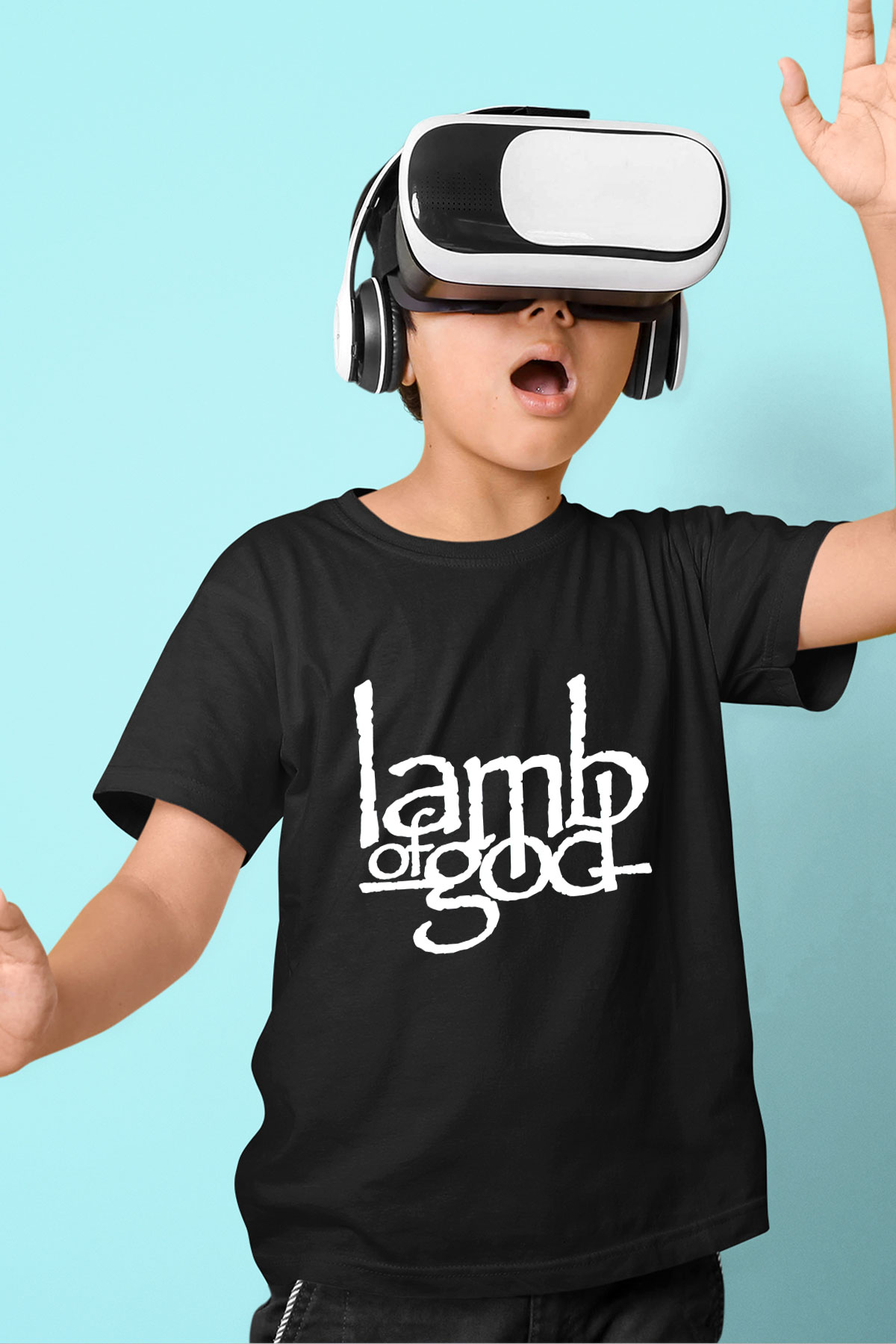 Lamb of God Baskılı Siyah Unisex Çocuk Tişört