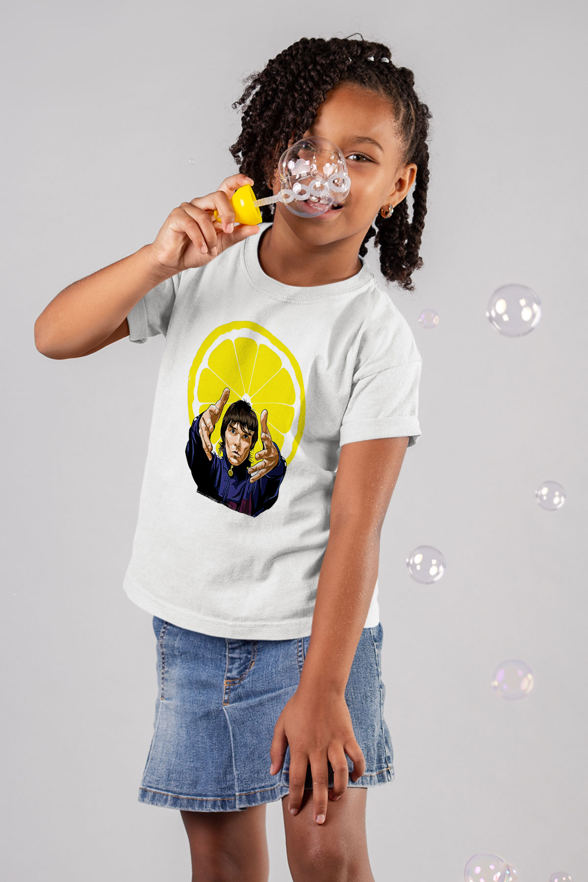 Lan Brown Baskılı Beyaz Unisex Beyaz Çocuk Tişört - Tshirt
