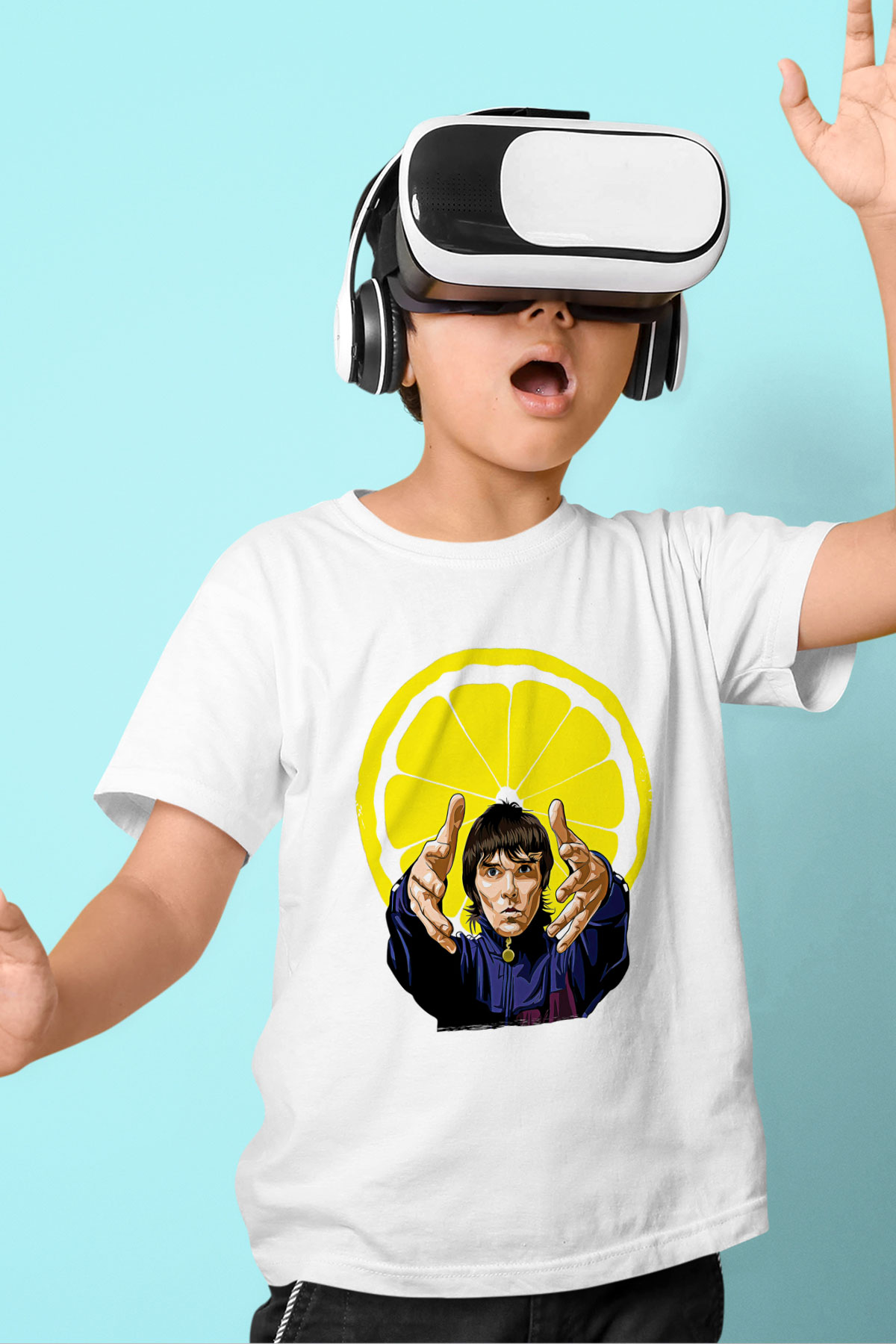 Lan Brown Baskılı Beyaz Unisex Beyaz Çocuk Tişört - Tshirt