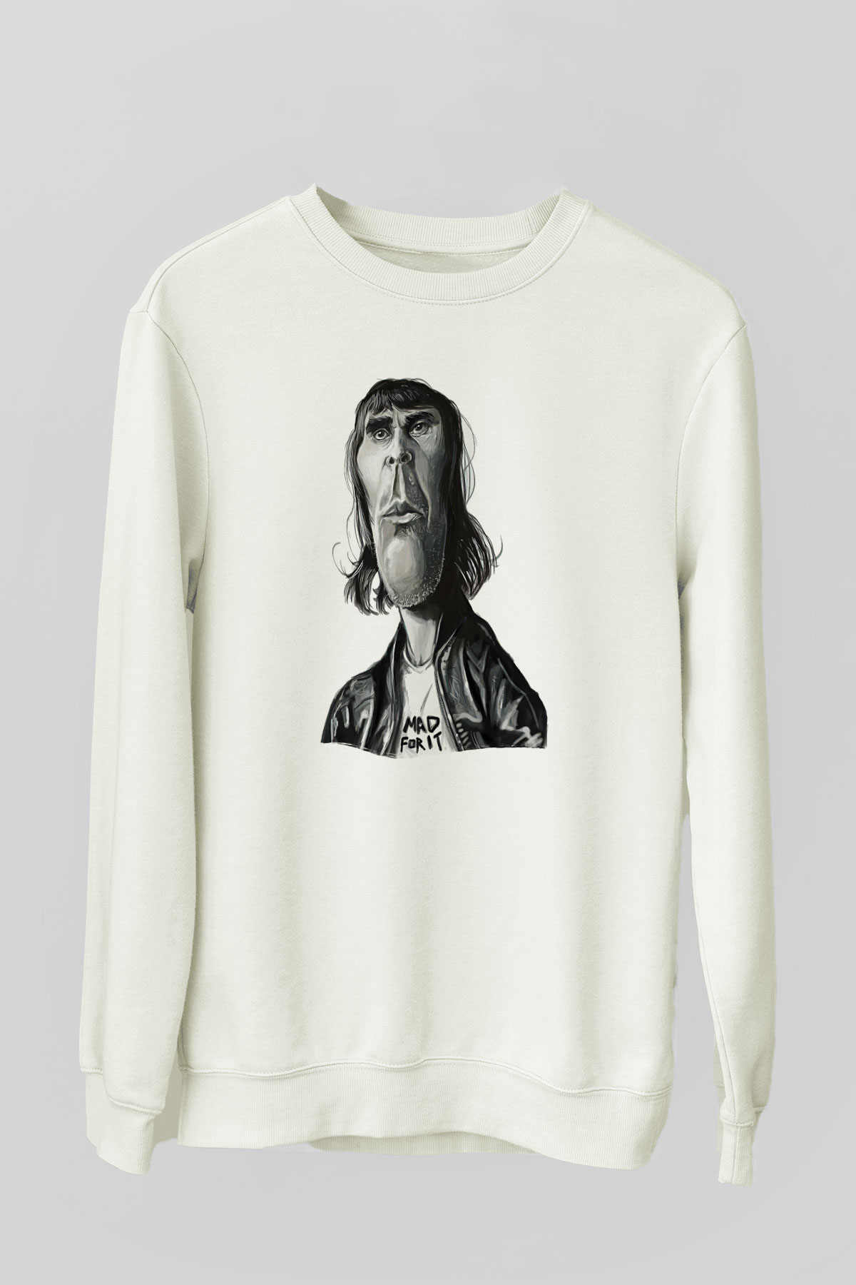 Lan Brown Baskılı Beyaz Unisex Sweatshirt