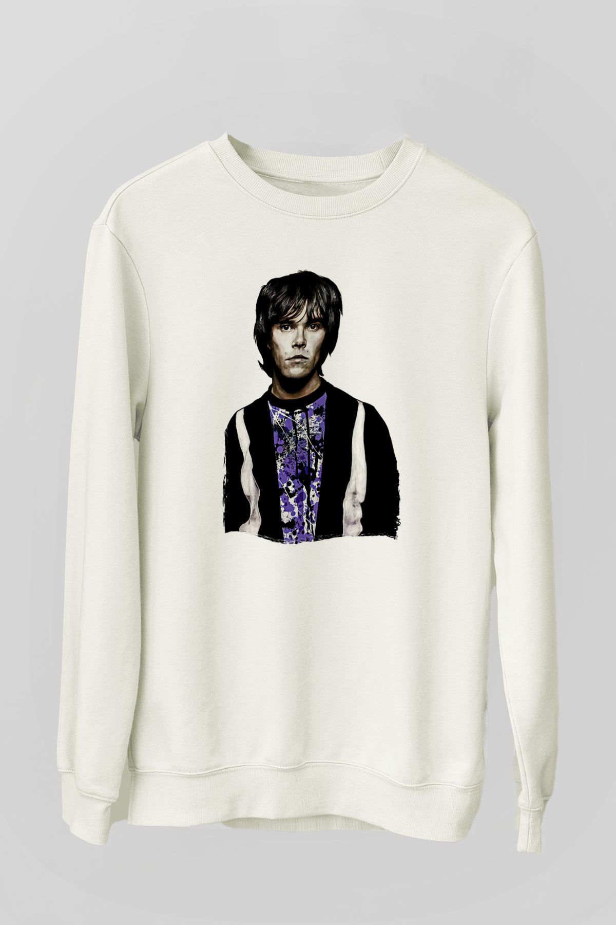 Lan Brown Baskılı Beyaz Unisex Sweatshirt