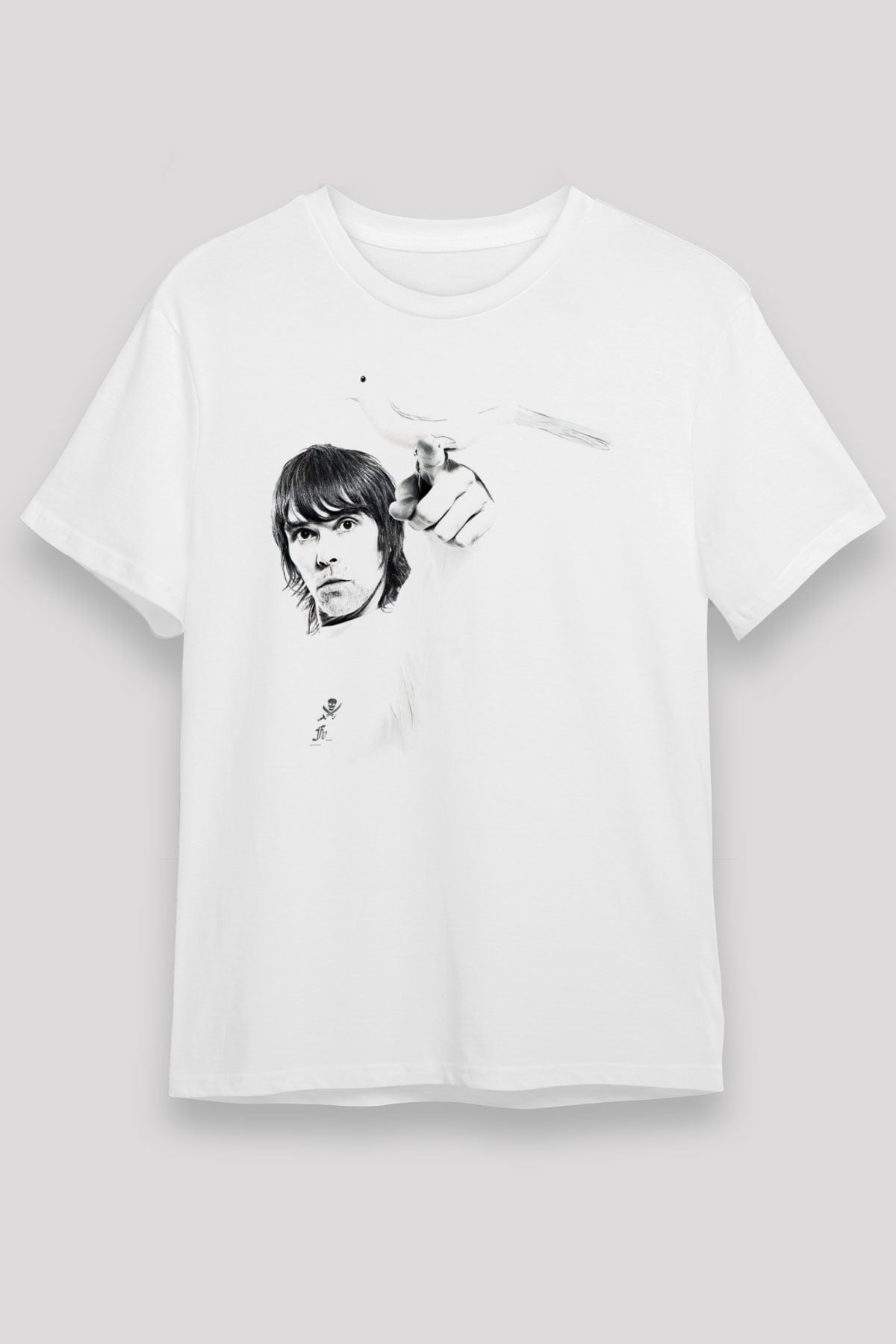 Lan Brown Baskılı Unisex Beyaz Tişört - Tshirt
