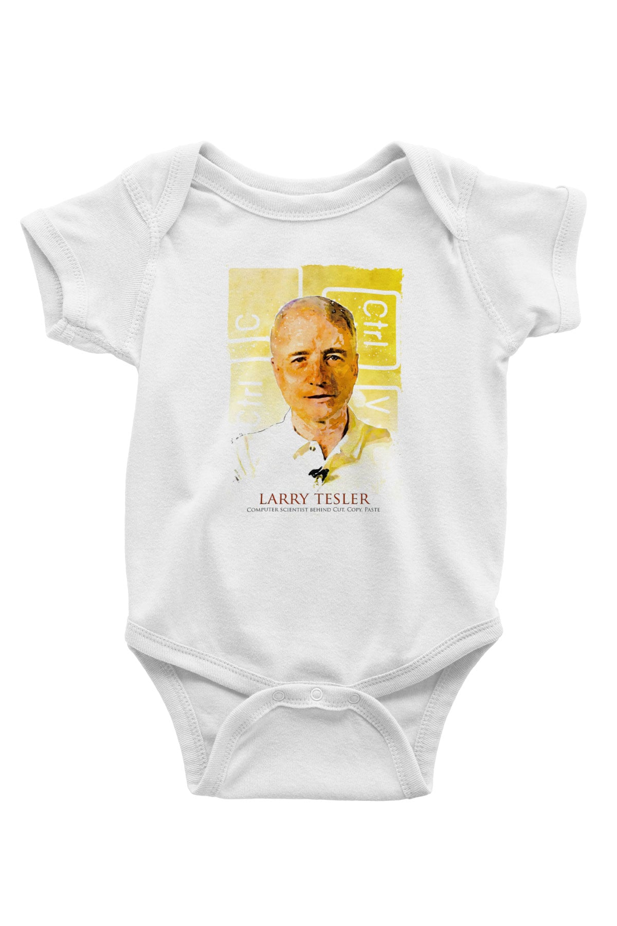 Larry Tesler Renkli Portre Baskılı Beyaz Bebek Body - Zıbın
