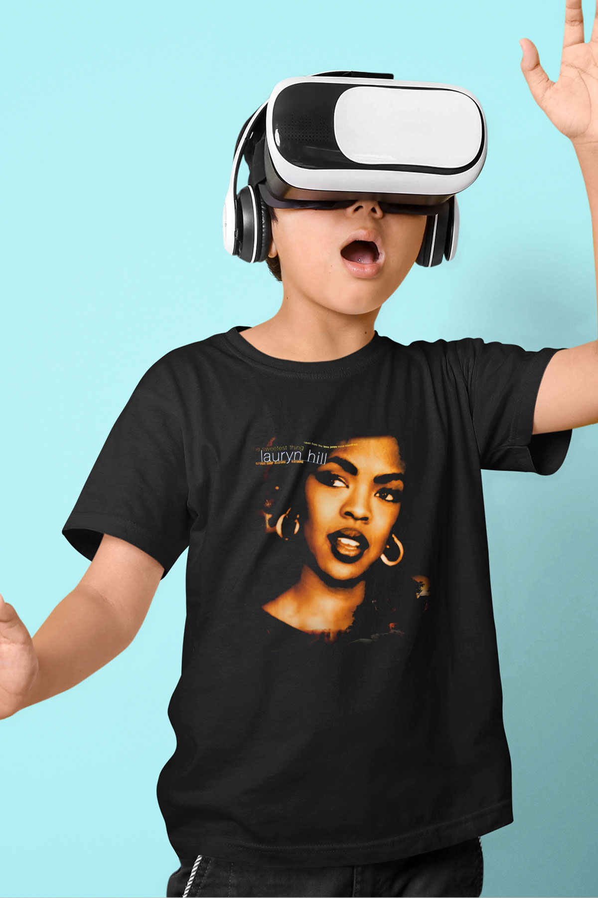 Lauryn Hill Baskılı Siyah Unisex Çocuk Tişört