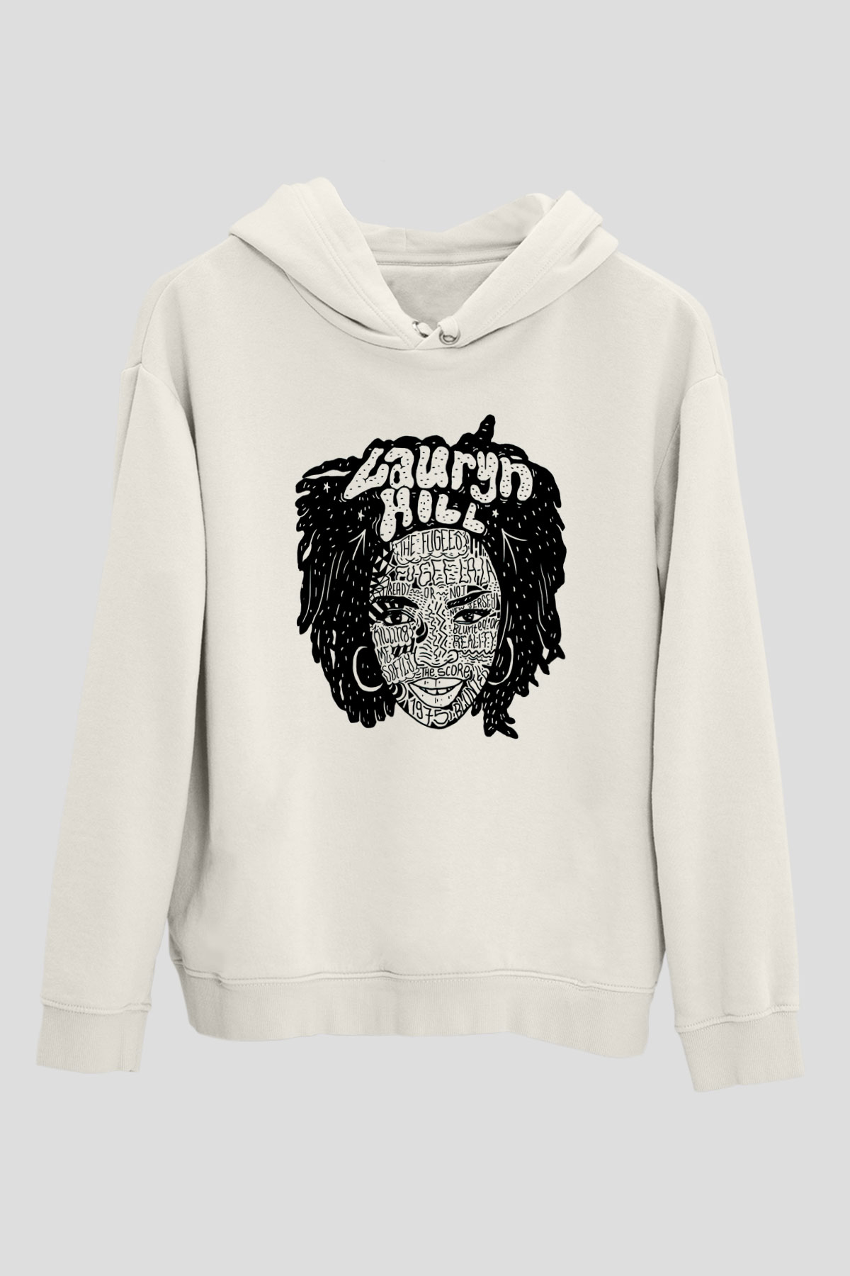 Lauryn Hill Beyaz Unisex Kapşonlu Sweatshirt