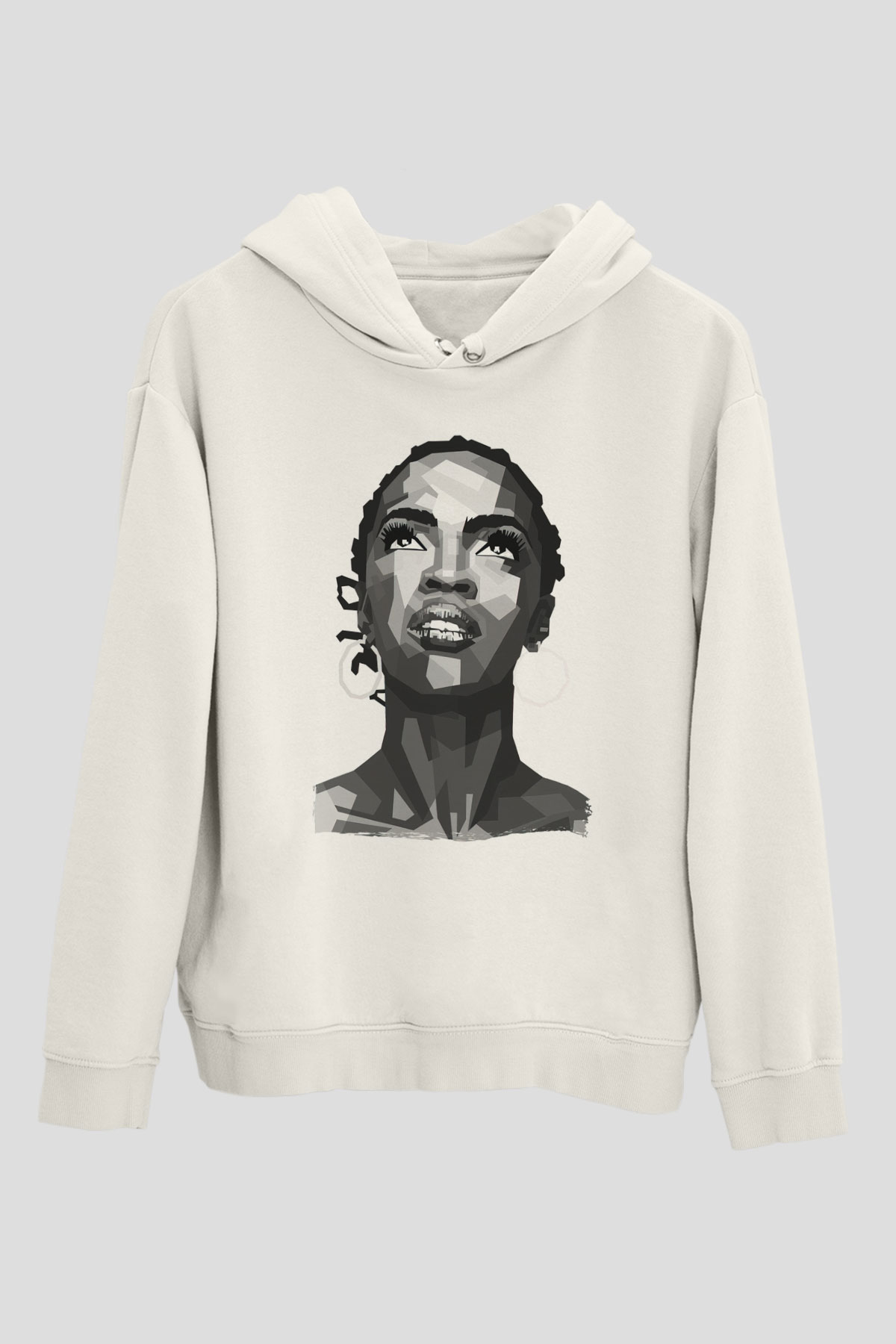 Lauryn Hill Beyaz Unisex Kapüşonlu Sweatshirt