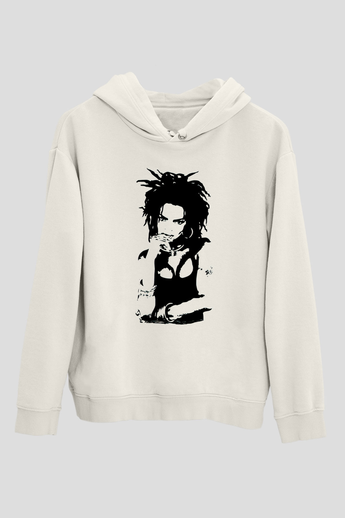Lauryn Hill Beyaz Unisex Kapüşonlu Sweatshirt