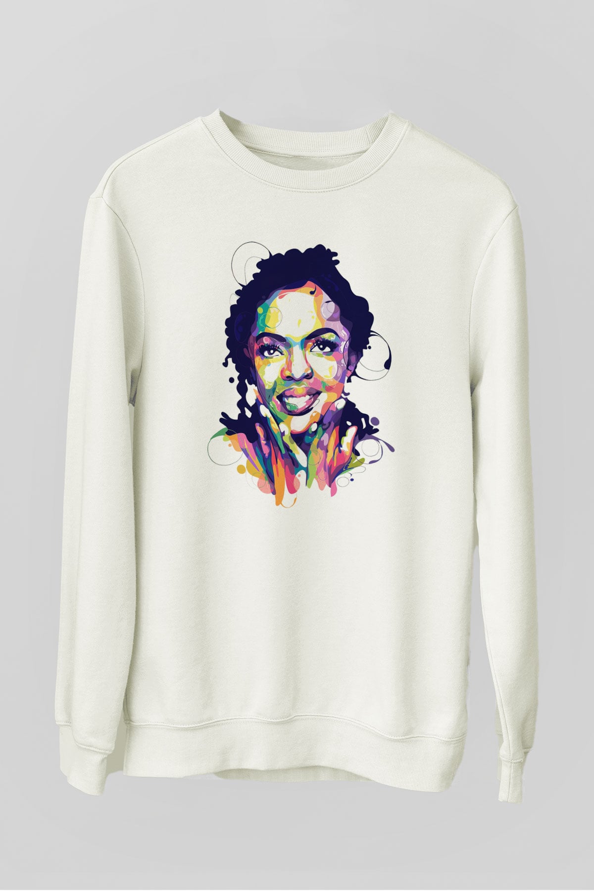 Lauryn Hill Beyaz Unisex Sweatshirt