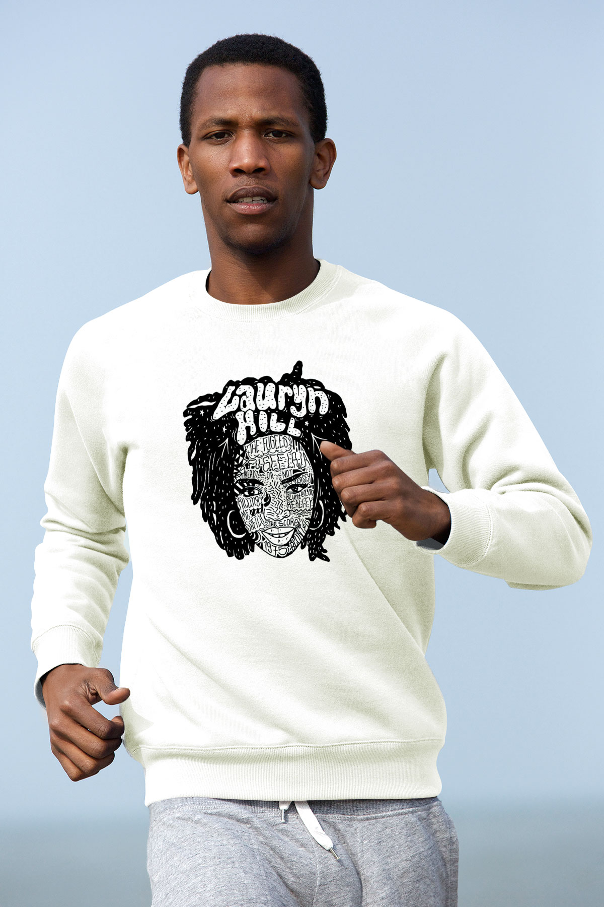 Lauryn Hill Beyaz Unisex Sweatshirt