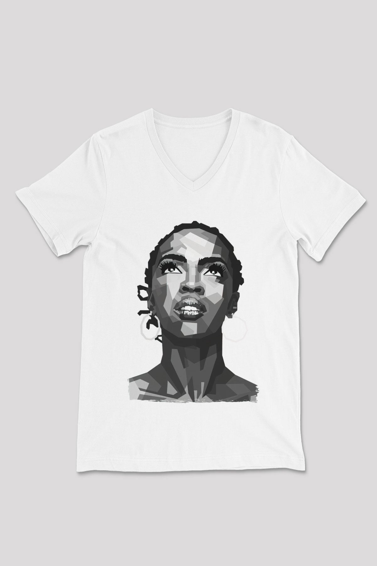 Lauryn Hill Beyaz Unisex V Yaka Tişört