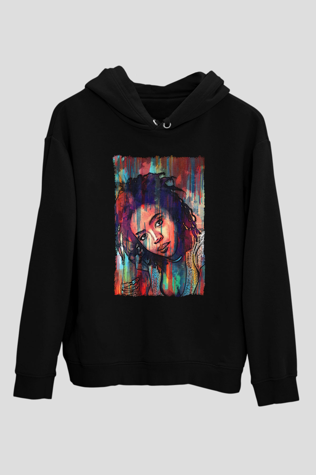 Lauryn Hill Siyah Unisex Kapüşonlu Sweatshirt