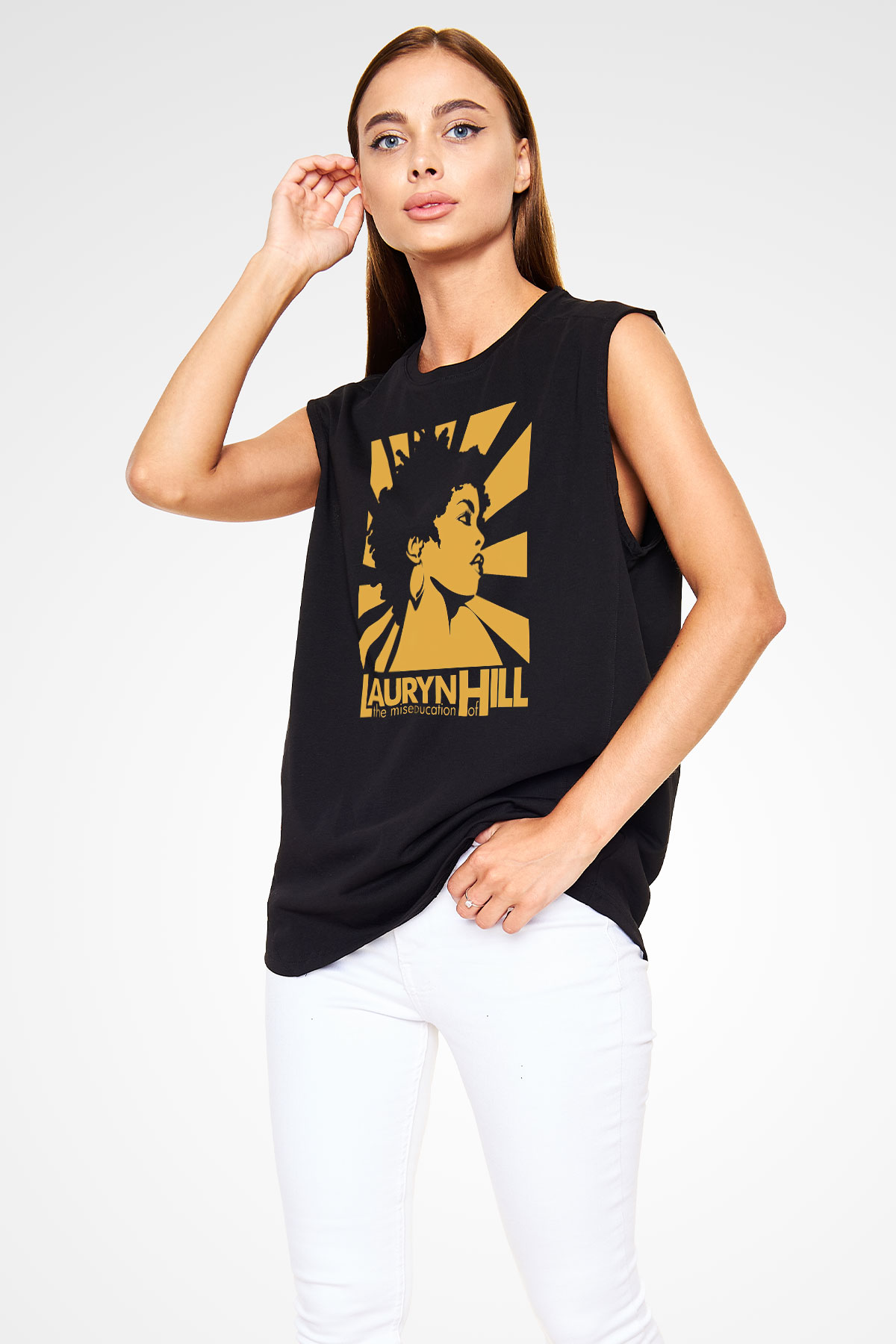Lauryn Hill Siyah Unisex Kolsuz Tişört