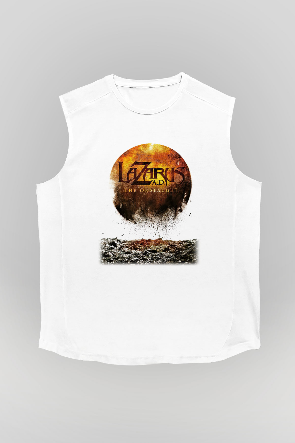 Lazarus A.D. Beyaz Unisex Kolsuz Tişört