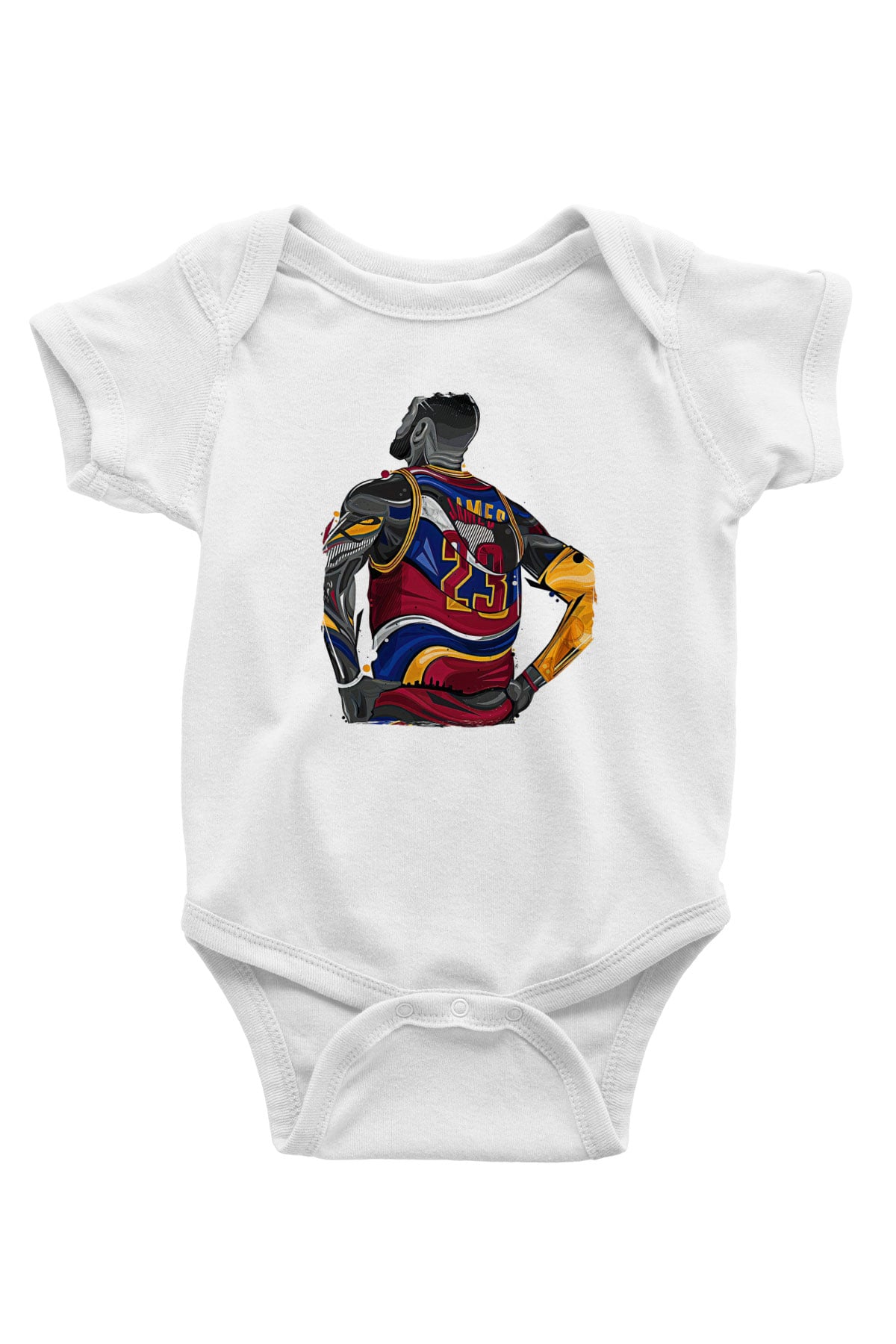 Lebron James Baskılı Beyaz Unisex Bebek Body - Zıbın