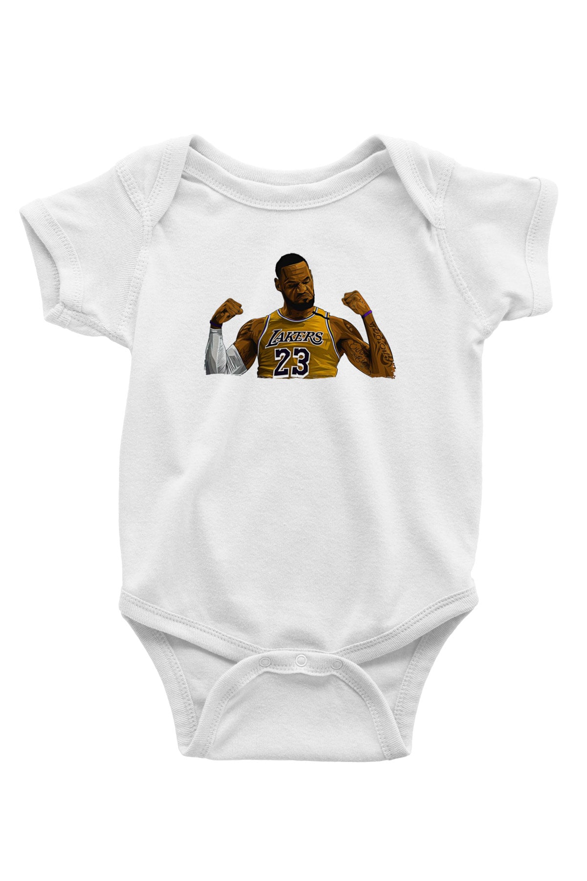 Lebron James Baskılı Beyaz Unisex Bebek Body - Zıbın