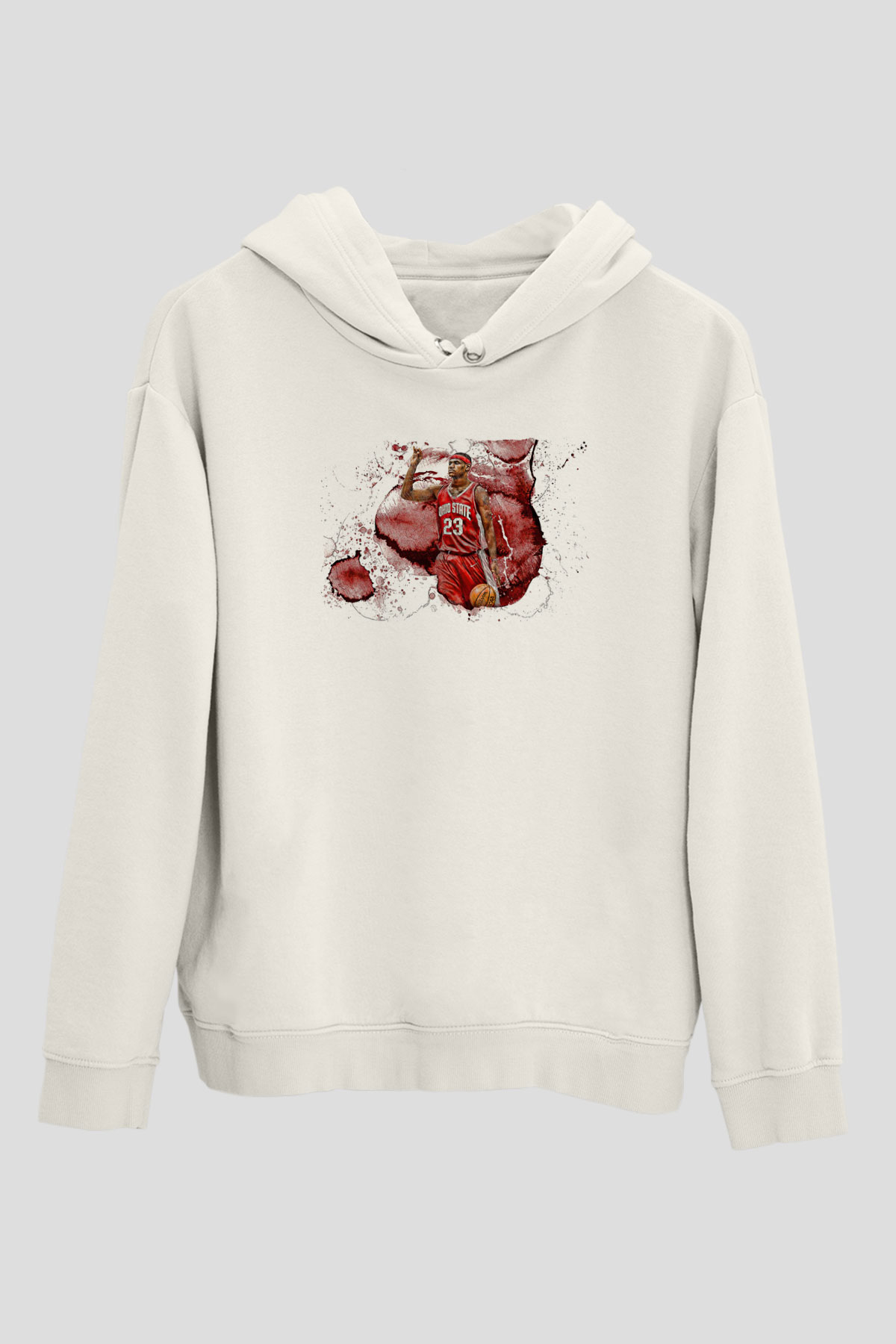 Lebron James Baskılı Beyaz Unisex Kapüşonlu Sweatshirt