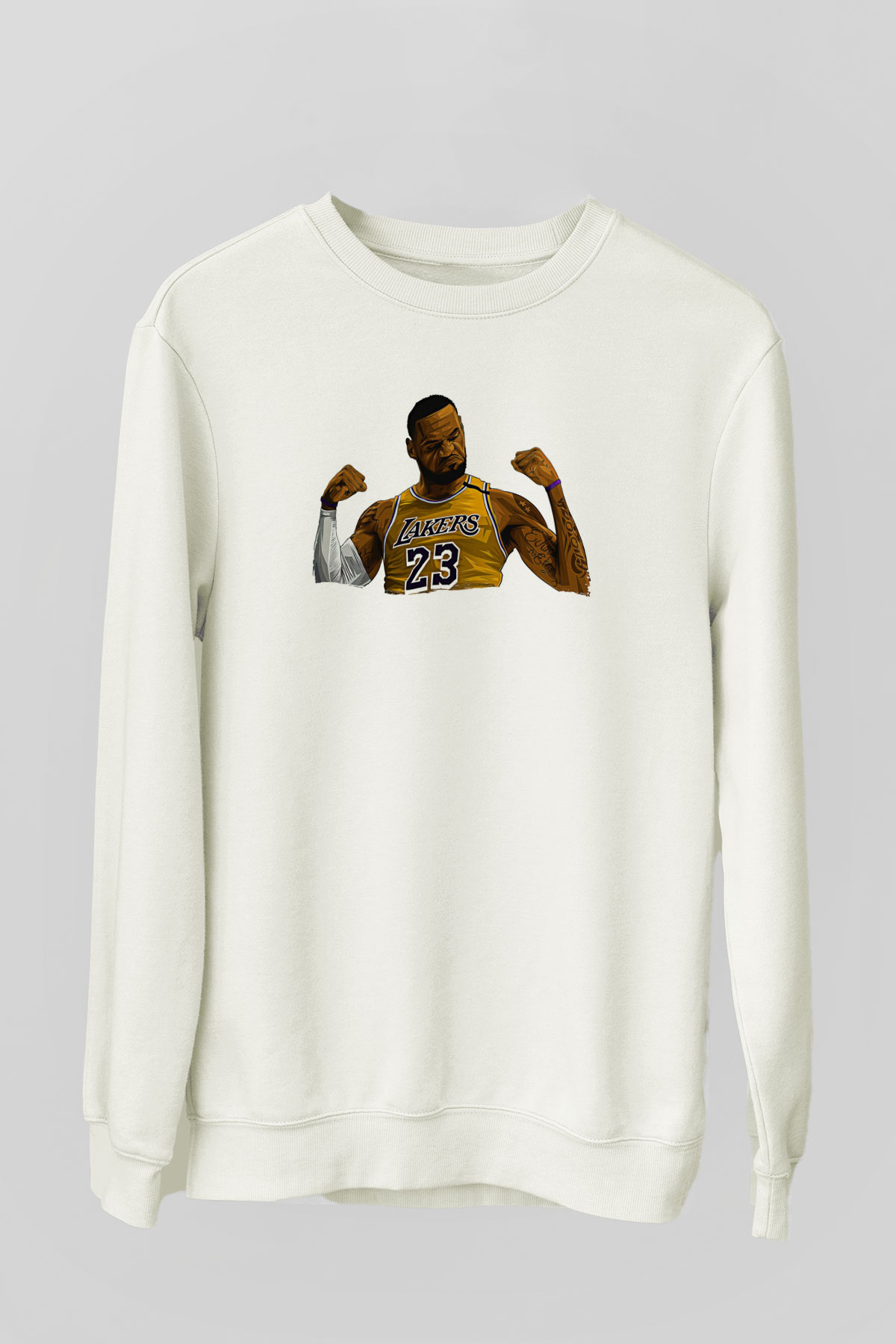 Lebron James Baskılı Beyaz Unisex Sweatshirt