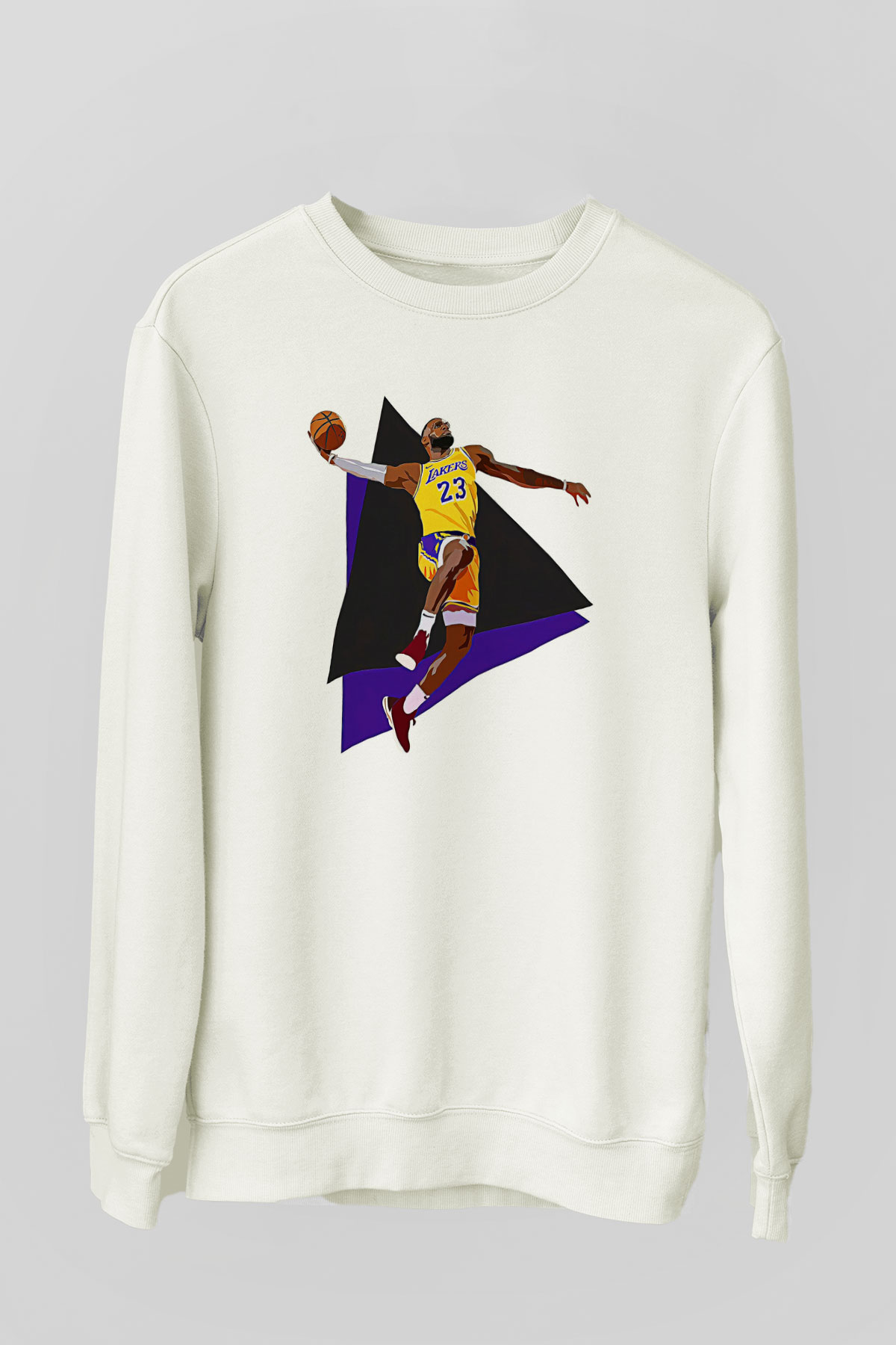 Lebron James Baskılı Beyaz Unisex Sweatshirt