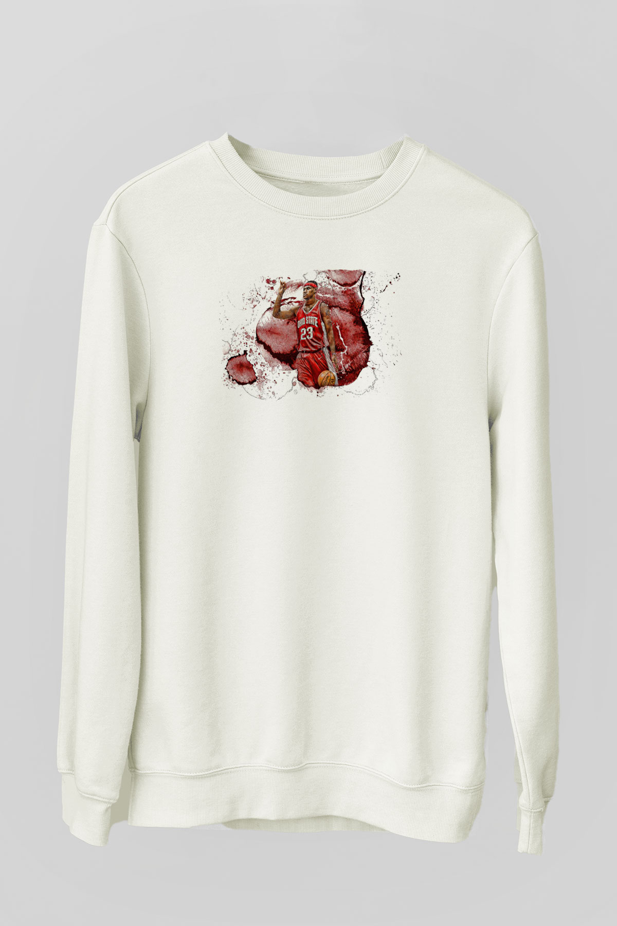 Lebron James Baskılı Beyaz Unisex Sweatshirt